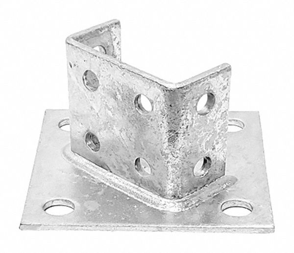 Strut Channel Fitting: 1 5/8 in x 3 1/4 in For Strut Channel Size, Hot Dipped Galvanized, 8 Holes