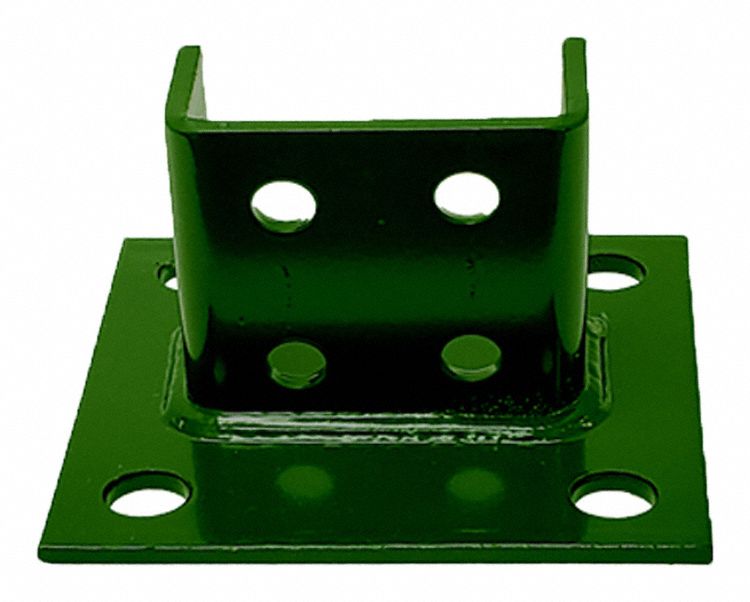 Strut Channel Fitting: 1 5/8 in x 3 1/4 in For Strut Channel Size, Green Coated, 8 Holes, Steel