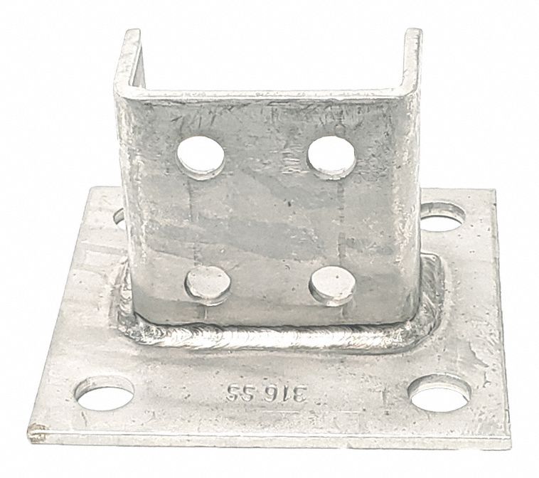 1 5/8 in x 3 1/4 in For Strut Channel Size, 8 Holes, Strut Channel