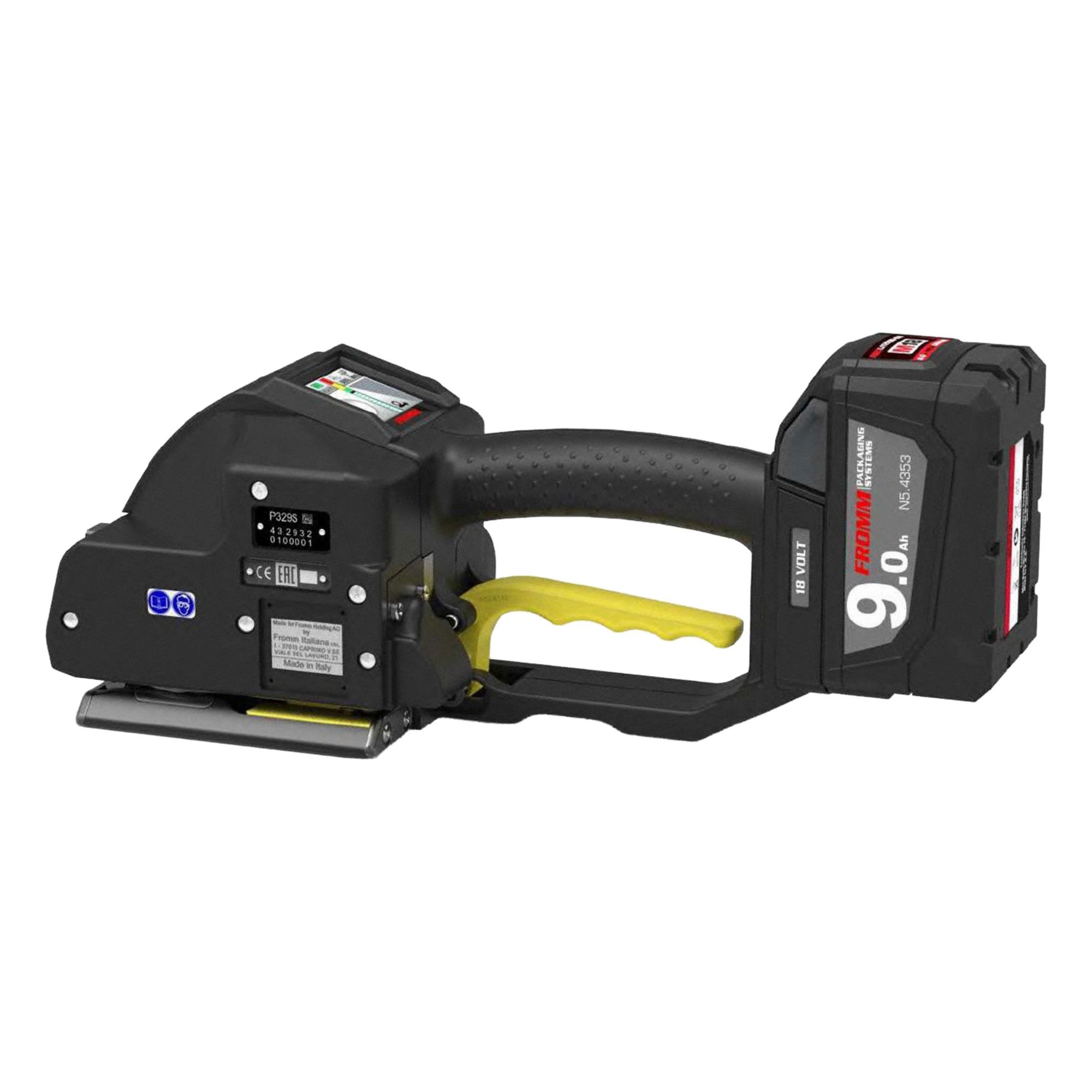 Battery Operated Strapping Tool: Fits 3/4 in Strap Wd, Fits .026 to .041 Strap Tensile