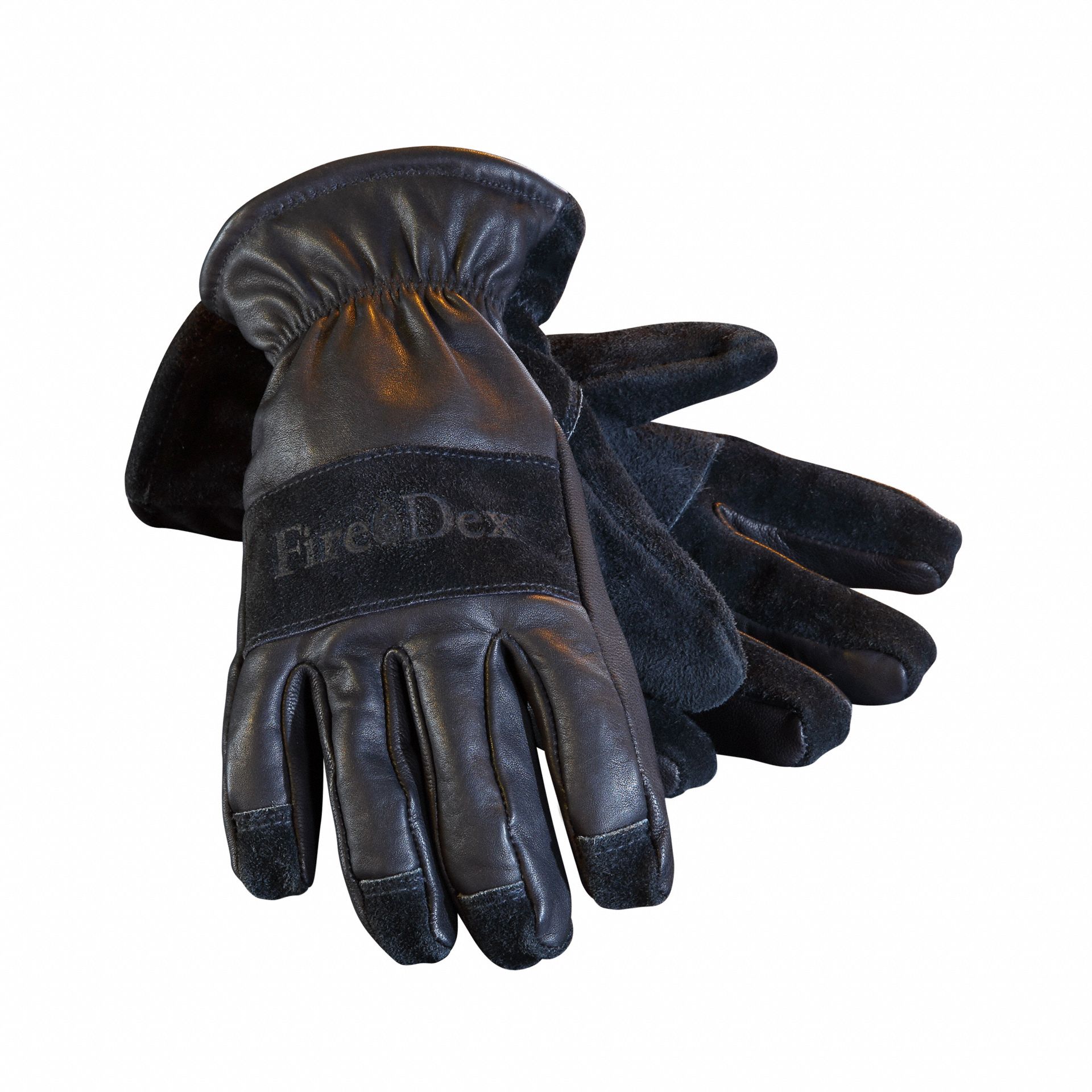 Firefighter Gloves: Cowhide Leather Palm, Cowhide Leather, Nomex Thermal, Black, 2XL, 1 PR