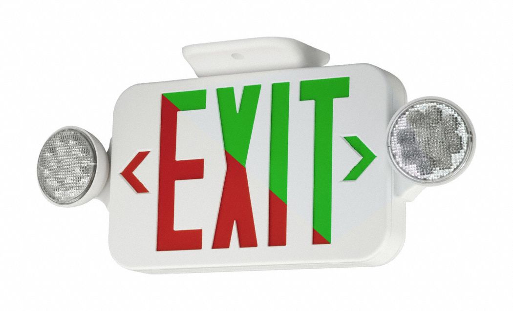 LED Lighted Exit Sign Wht Plastic 7-1/5 