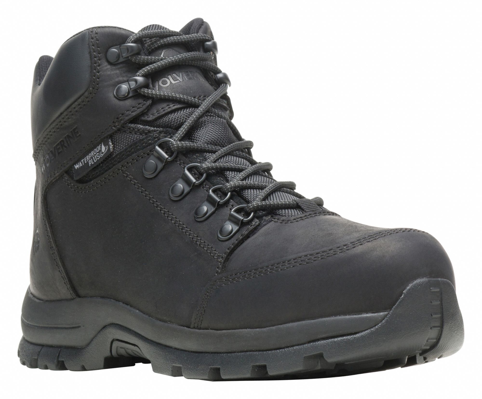 6-Inch Work Boot: Men's, Size 7, W, Black, Steel Toe Cap, Removable Insole