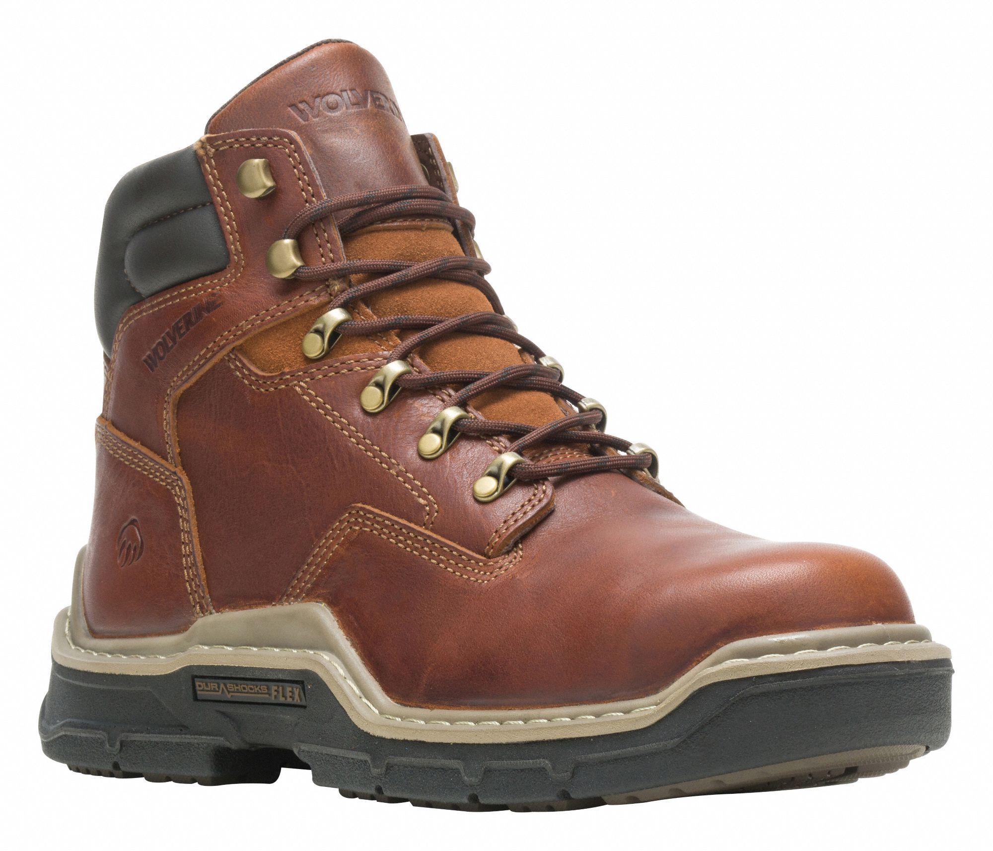 6-Inch Work Boot: Men's, Size 11 1/2, W, Brown, Composite Toe Cap, Removable Insole