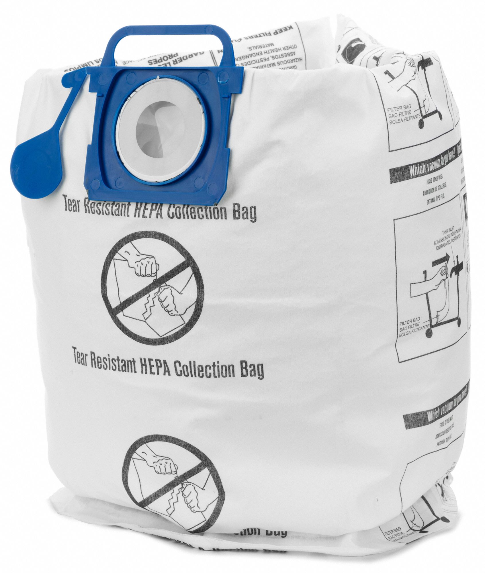 Vacuum Bag: Shop-Vac, Dry, Cloth, 1-Ply, HEPA, 9021733