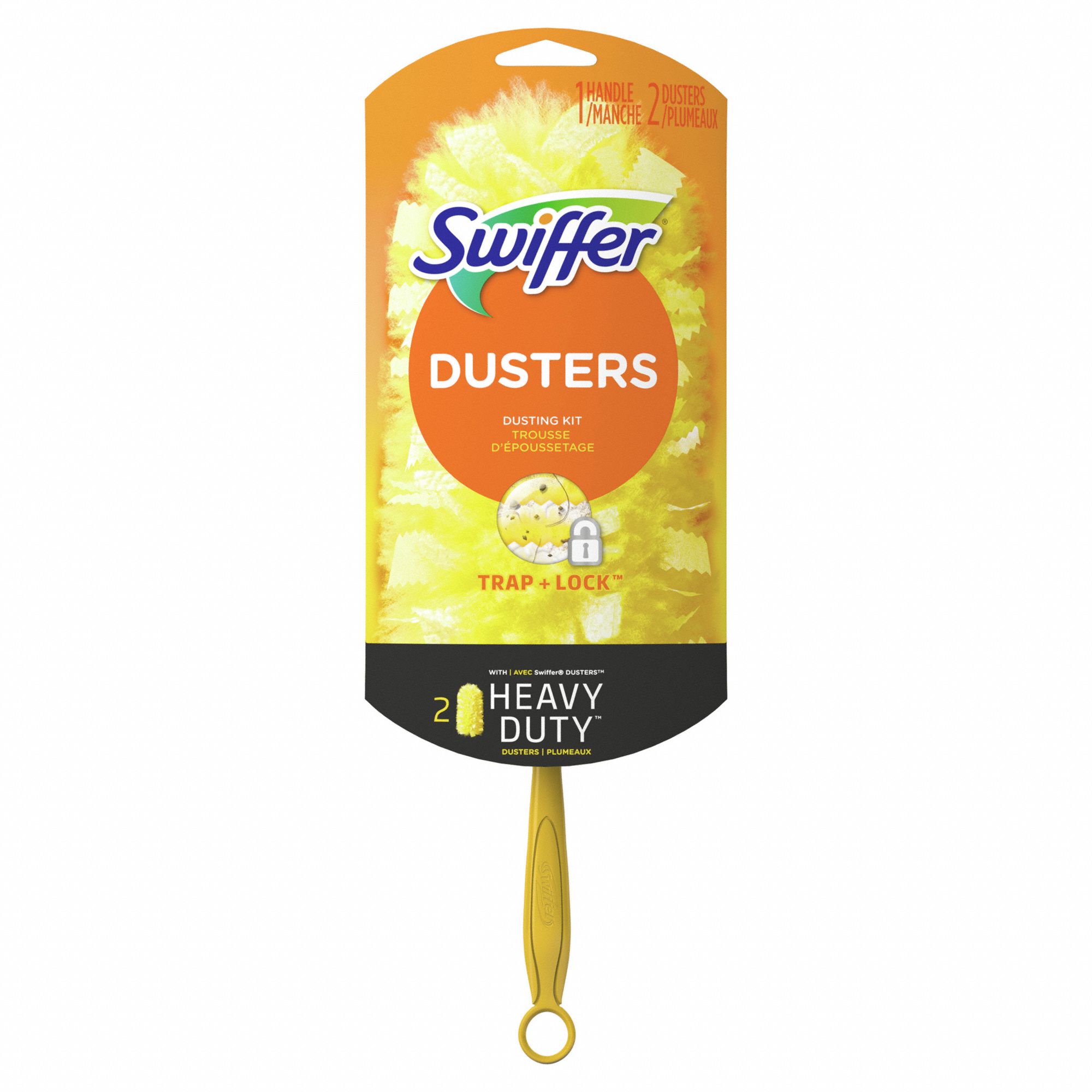 Duster Starter Kit: Polyester/Polyethylene/Polypropylene Head, Plastic Handle, Yellow, 4 PK