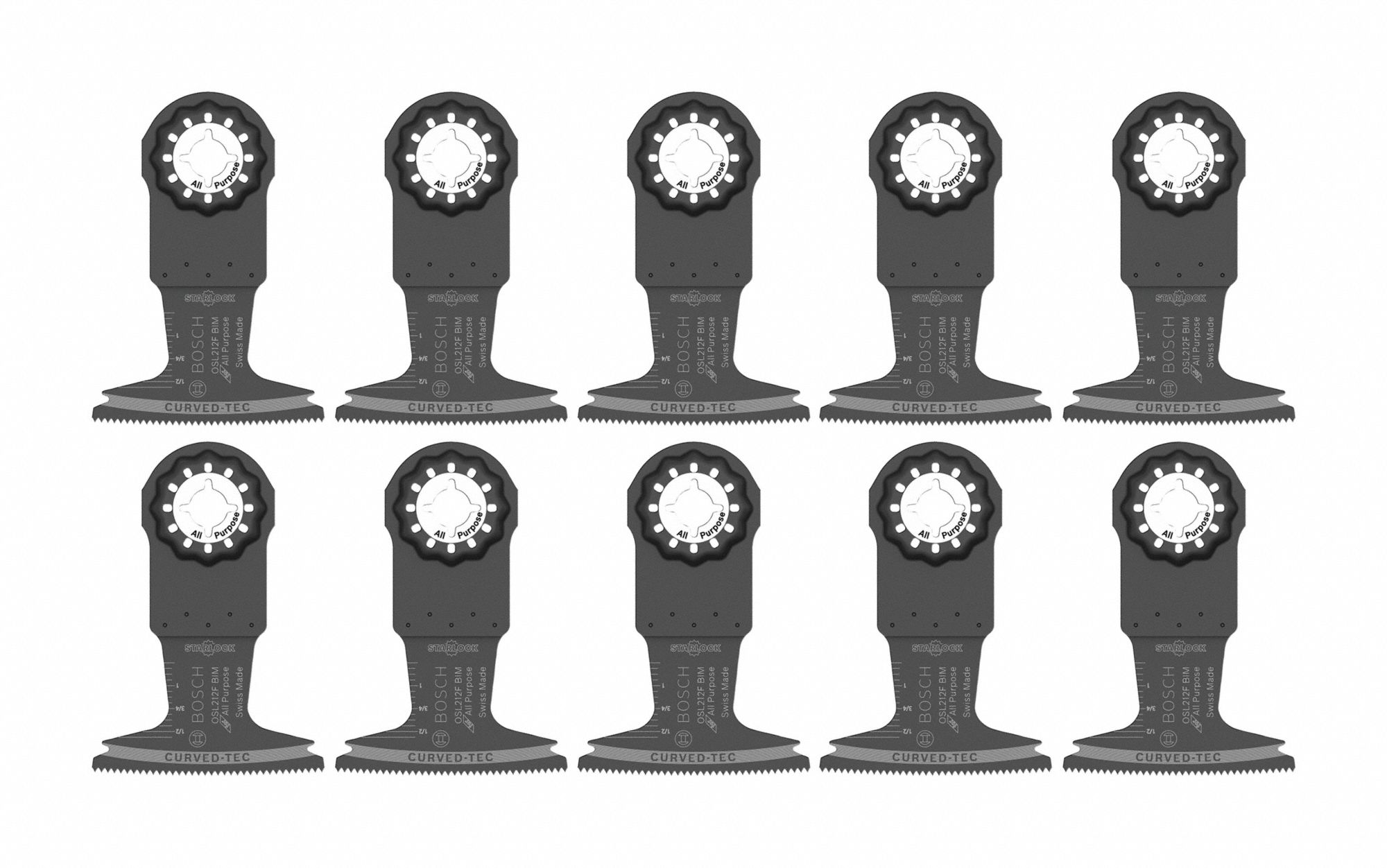 Oscillating Tool Blade: 2 1/2 in Blade Wd, 4 in Overall Lg, Plunge Cutting, Bi-Metal, 10 PK