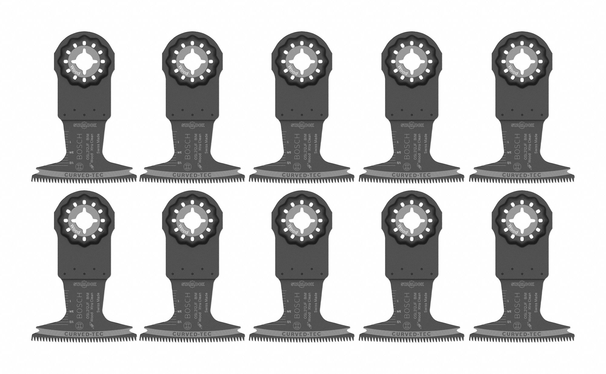 Oscillating Tool Blade: 2 1/2 in Blade Wd, 4 in Overall Lg, Plunge Cutting, Bi-Metal, 10 PK