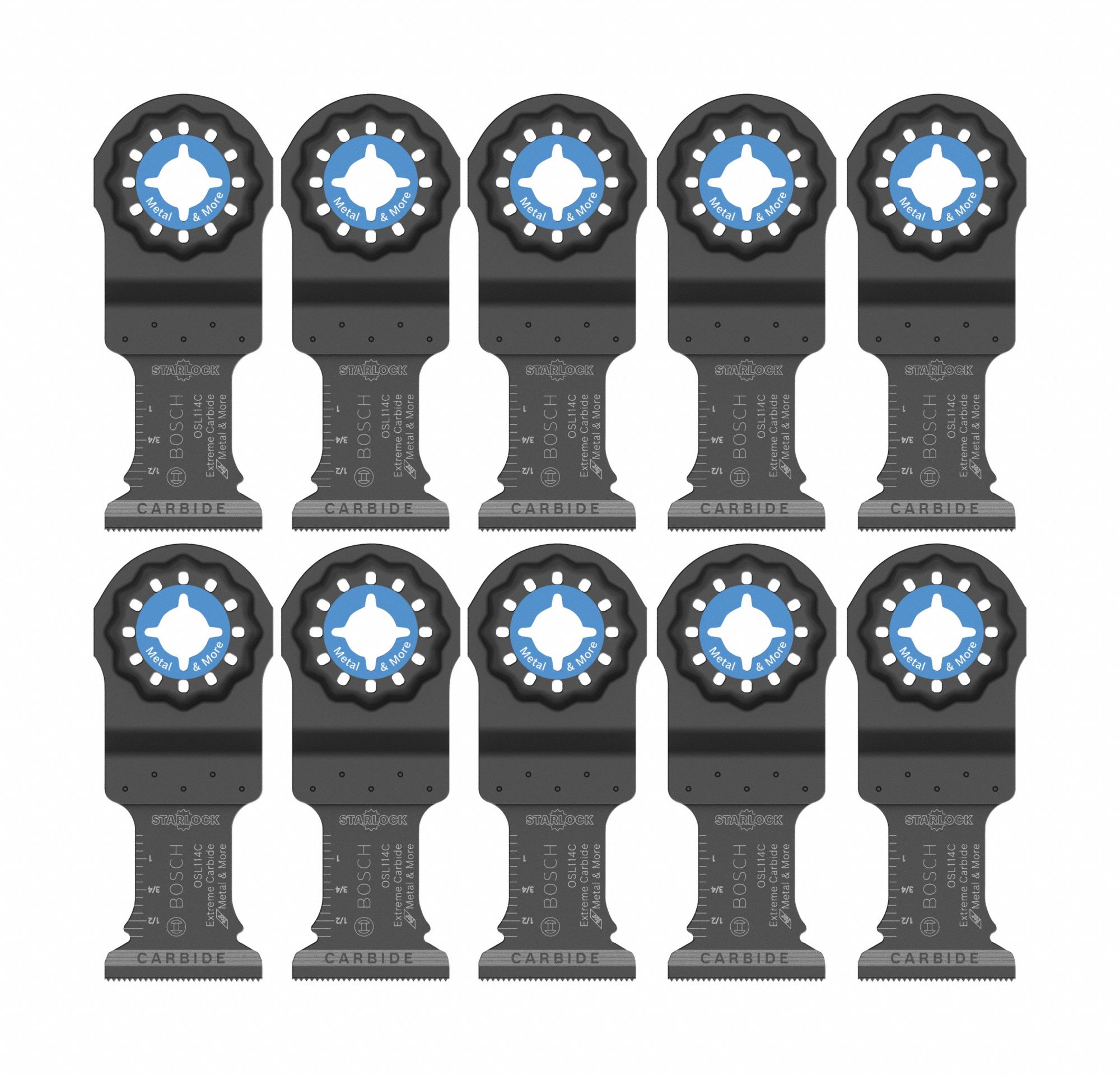 Oscillating Tool Blade: 1 1/4 in Blade Wd, 4 in Overall Lg, Plunge Cutting, Carbide, 10 PK