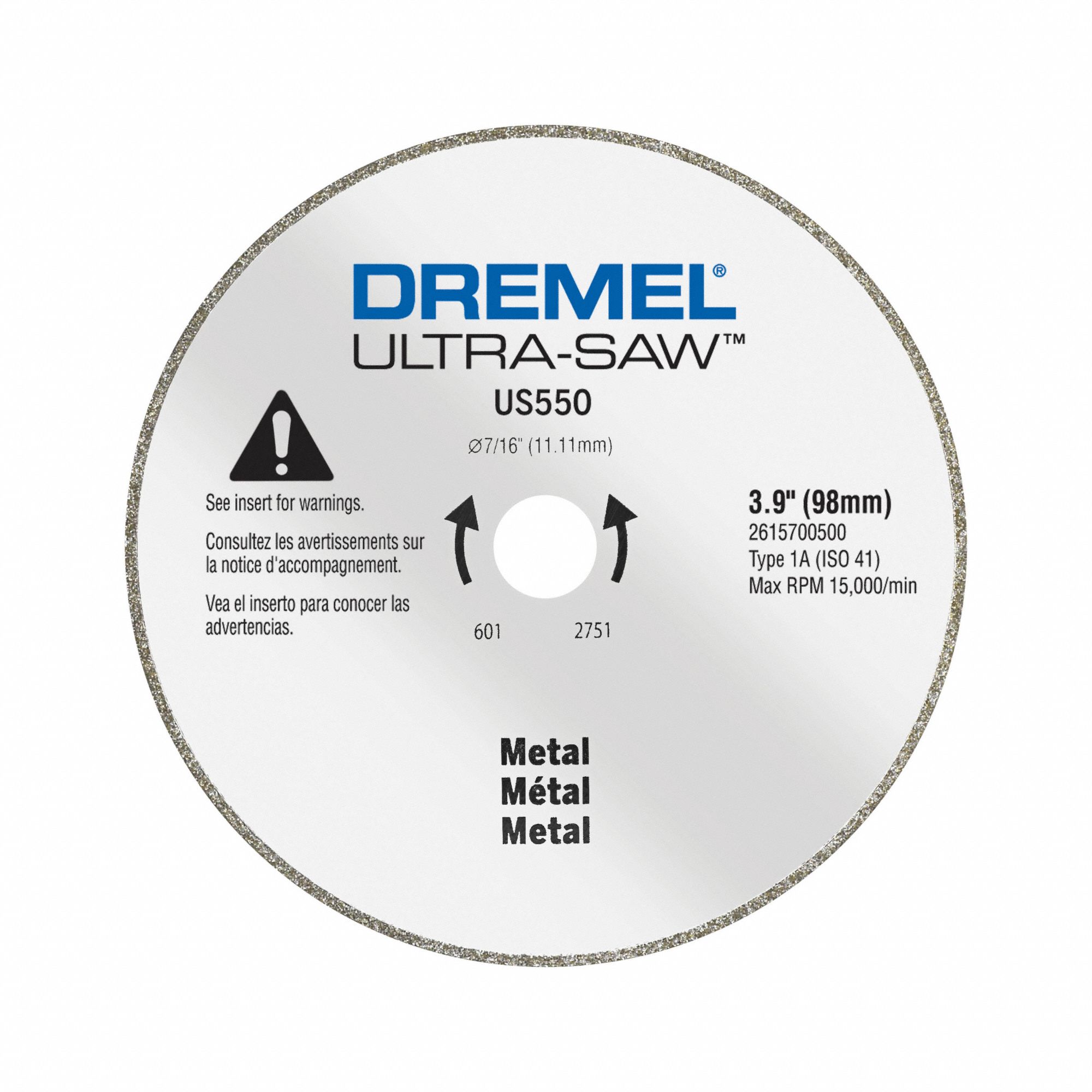 Diamond Saw Blade: Metal, 4 in Blade Dia., 7/16 in Arbor Size, Dry, For Ultra-Saw, Best