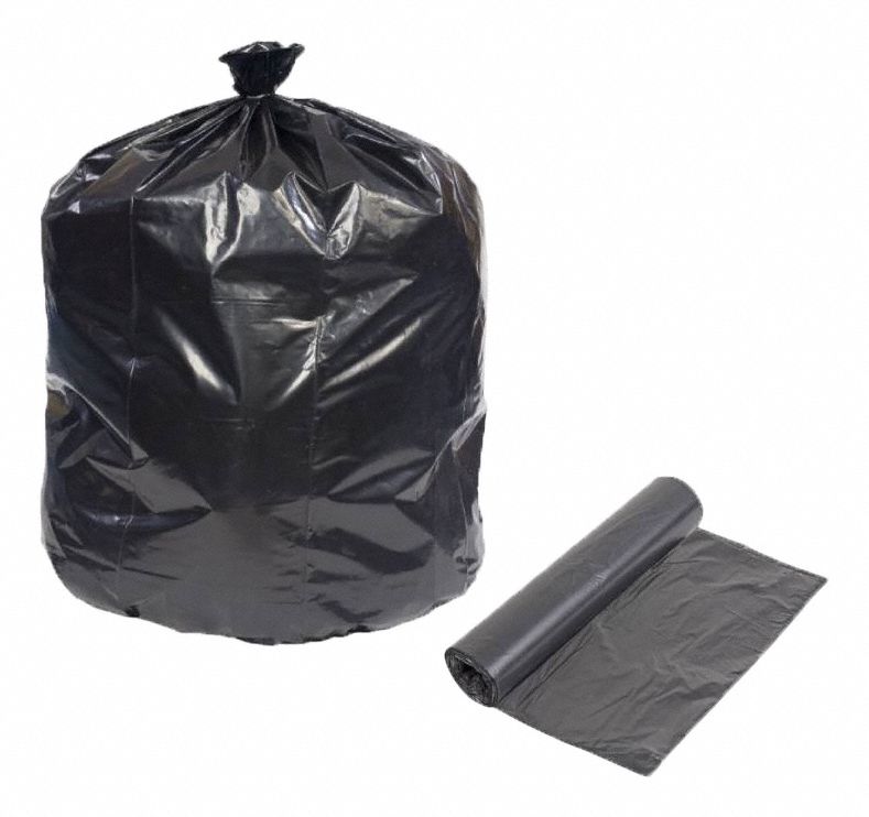 Recycled Trash Bags: 10 gal Capacity, 60 lb Max. Load, 24 in Overall Wd, 23 in Overall Ht