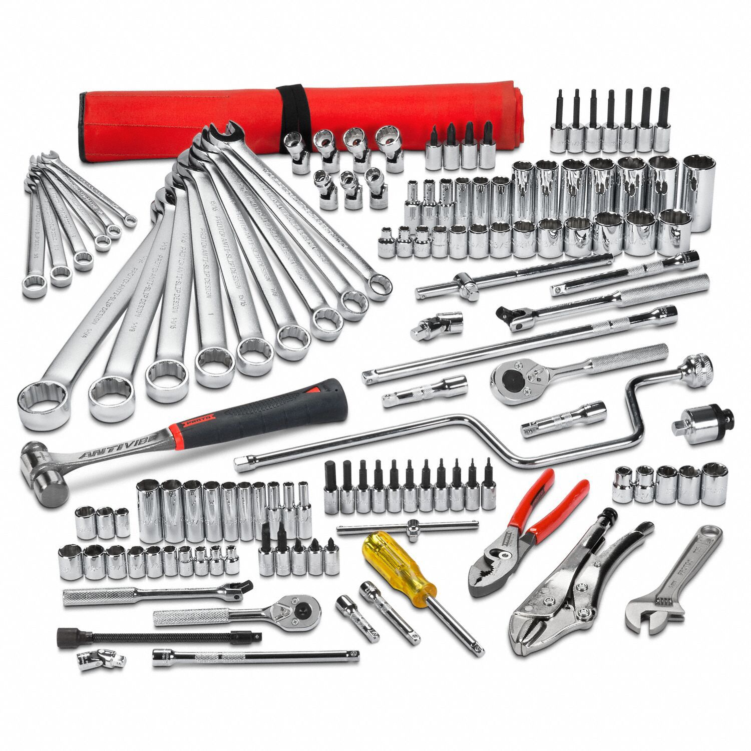 PROTO Master Tool Set 126 Pieces, SAE, 1/4 in/3/8 in Drive Size, Chest