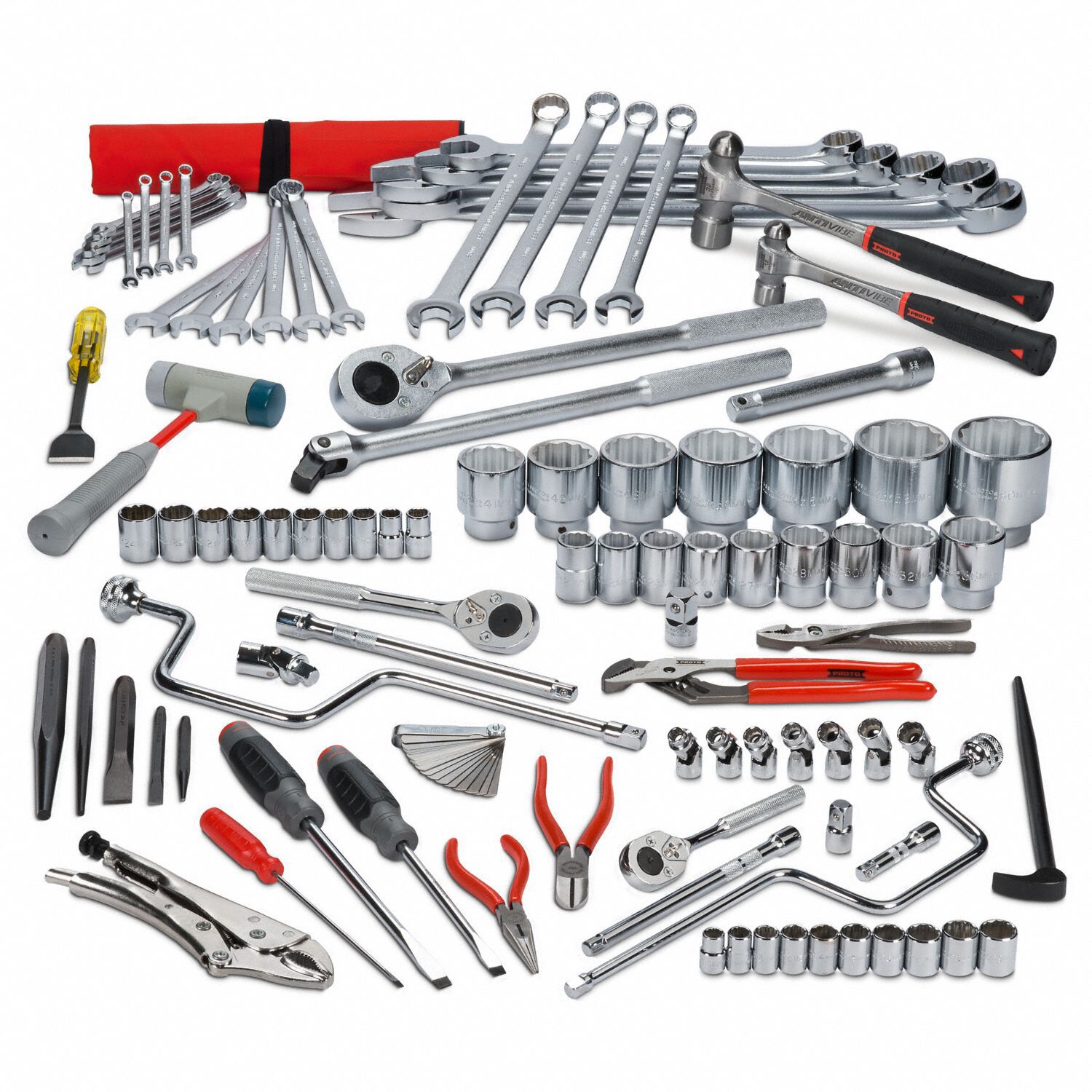 PROTO Master Tool Set 99 Pieces, Metric, 1/2 in/1/4 in/3/8 in Drive