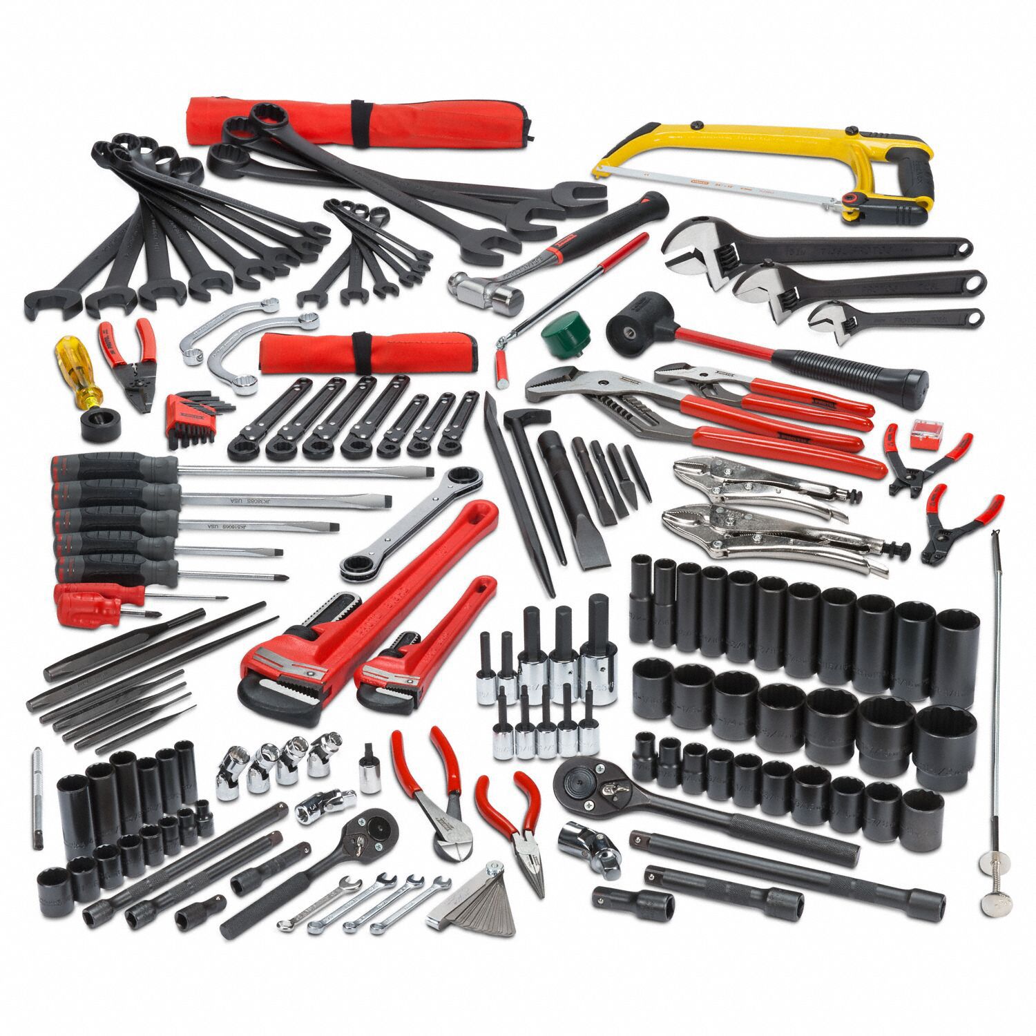 PROTO Master Tool Set 172 Pieces, SAE, 1/2 in/3/8 in Drive Size