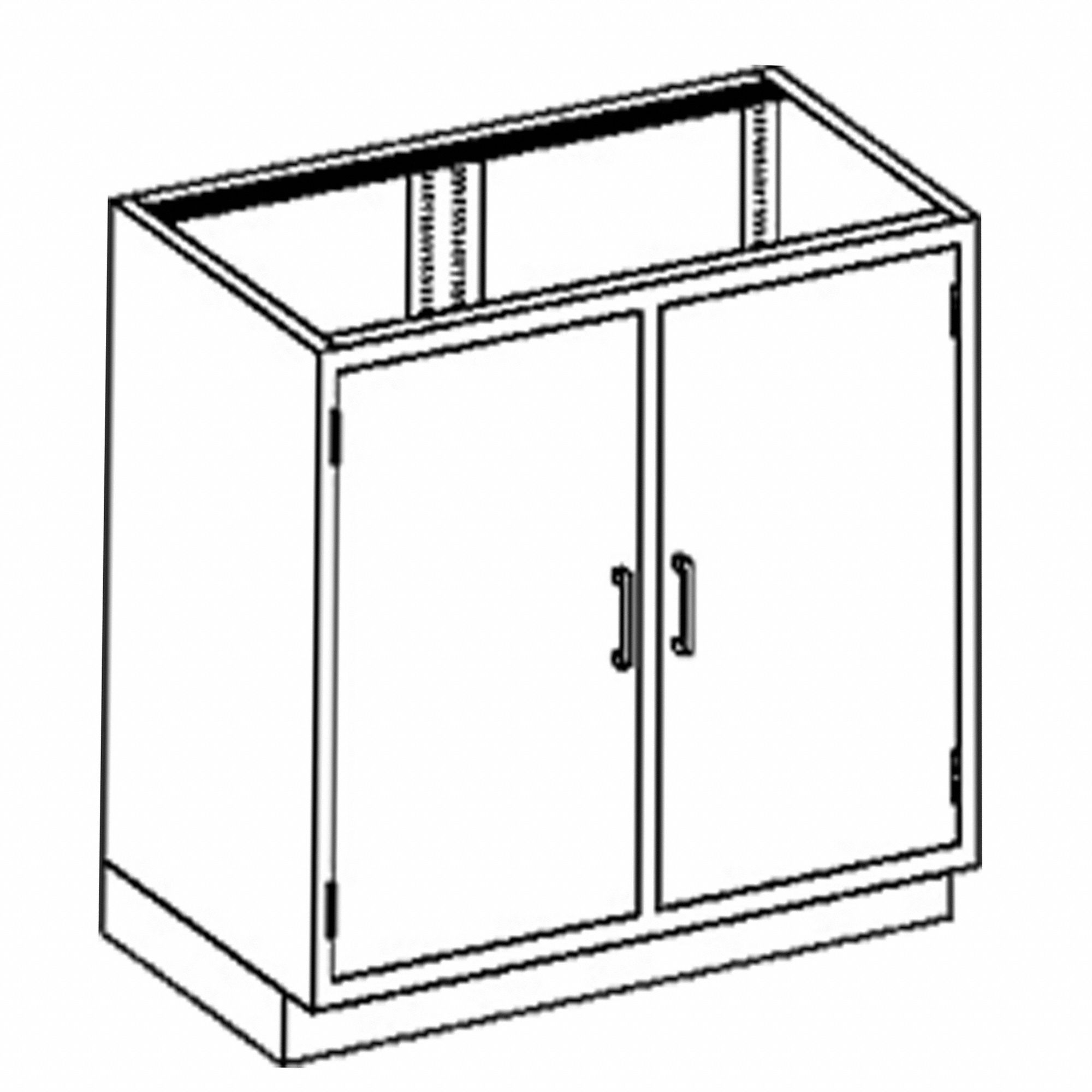 Base Cabinet: 35 1/4 in Overall Ht, 22 in Overall Dp, 35 in Overall Wd, Stainless Steel, 0 Drawers