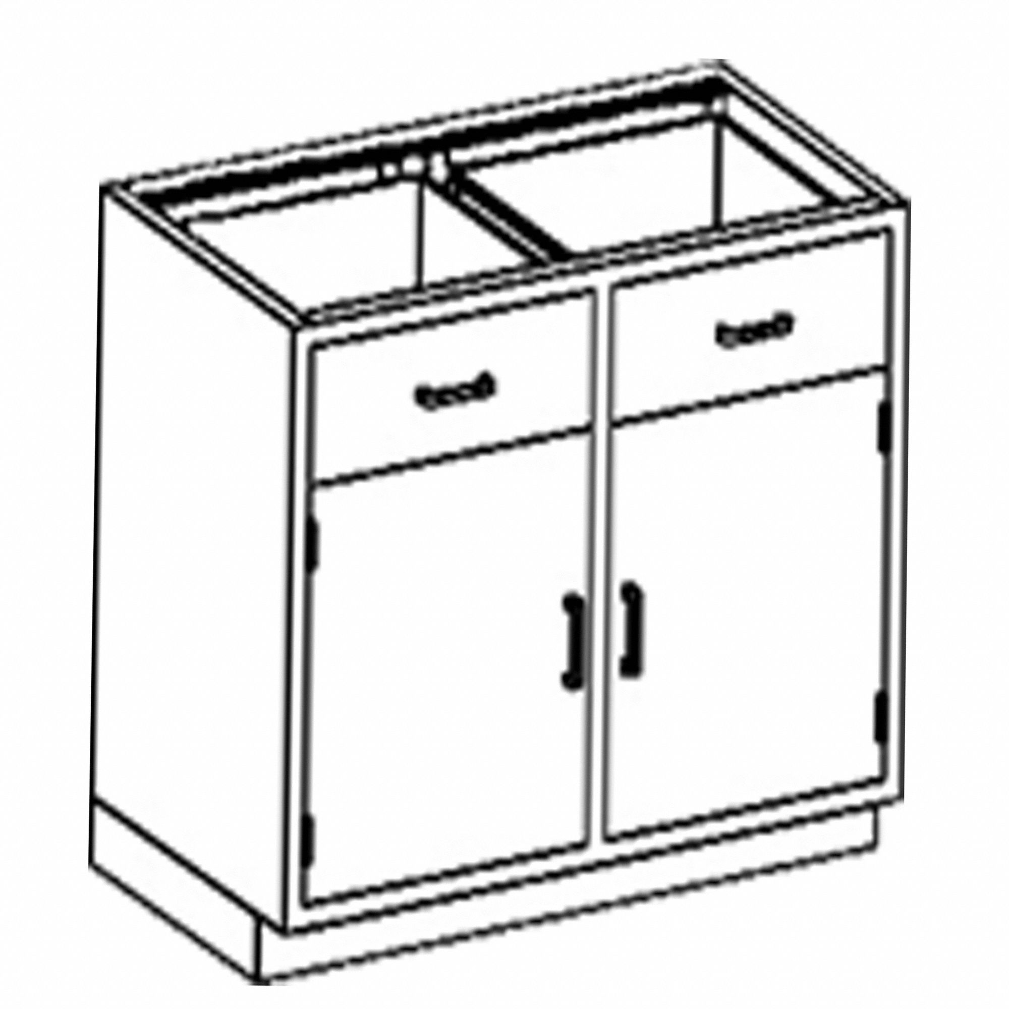 35 1/4 in Overall Ht, 22 in Overall Dp, Base Cabinet