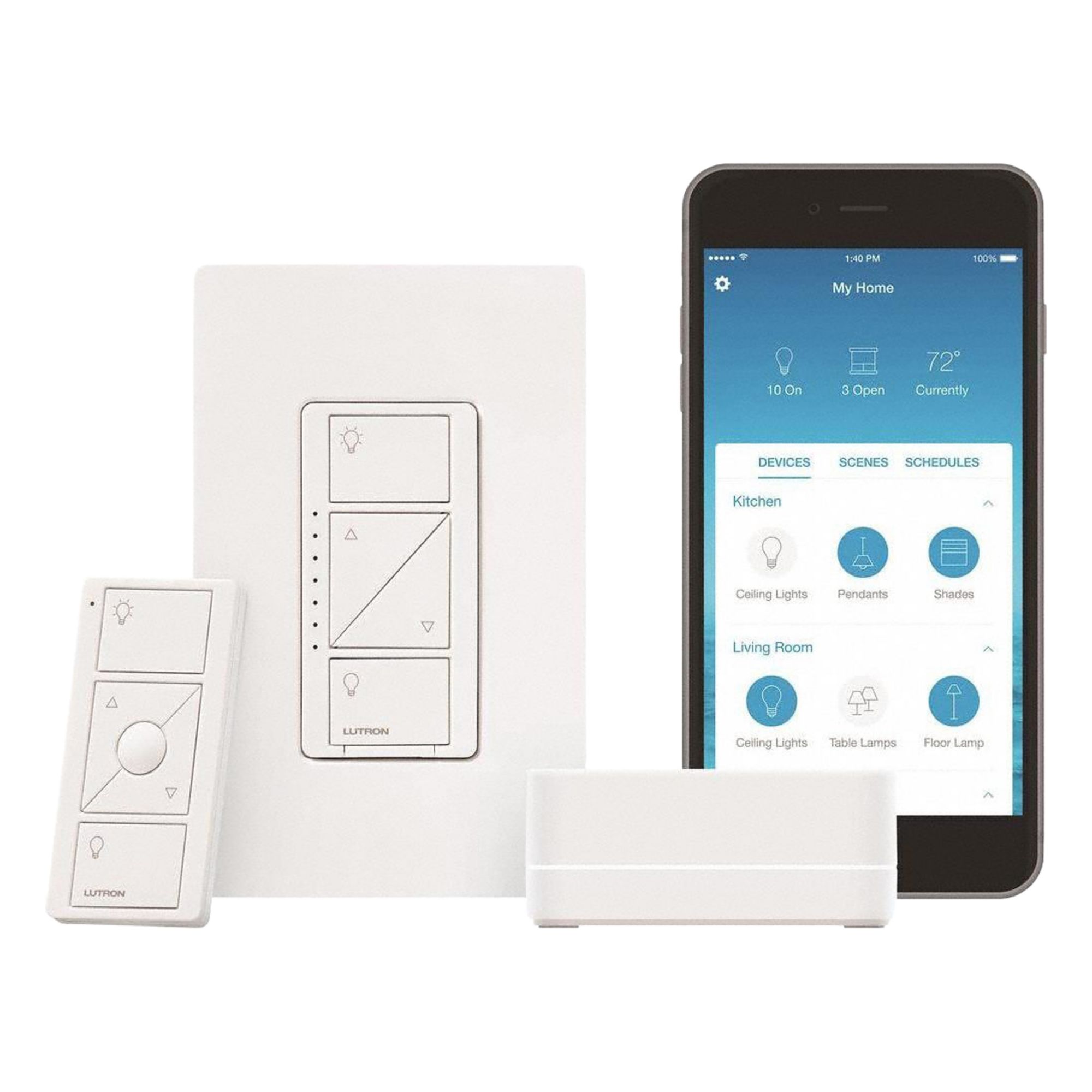 In-Wall Smart Dimmer Switch Kit: Smart Dimmer Kit, Fluorescent/Halogen, Incandescent/LED