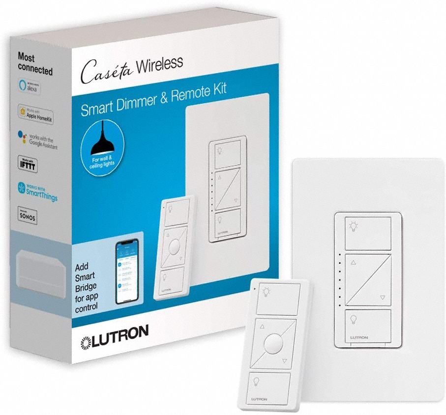 LUTRON, Smart Dimmer Expansion Kit, White, InWall Smart Dimmer Switch