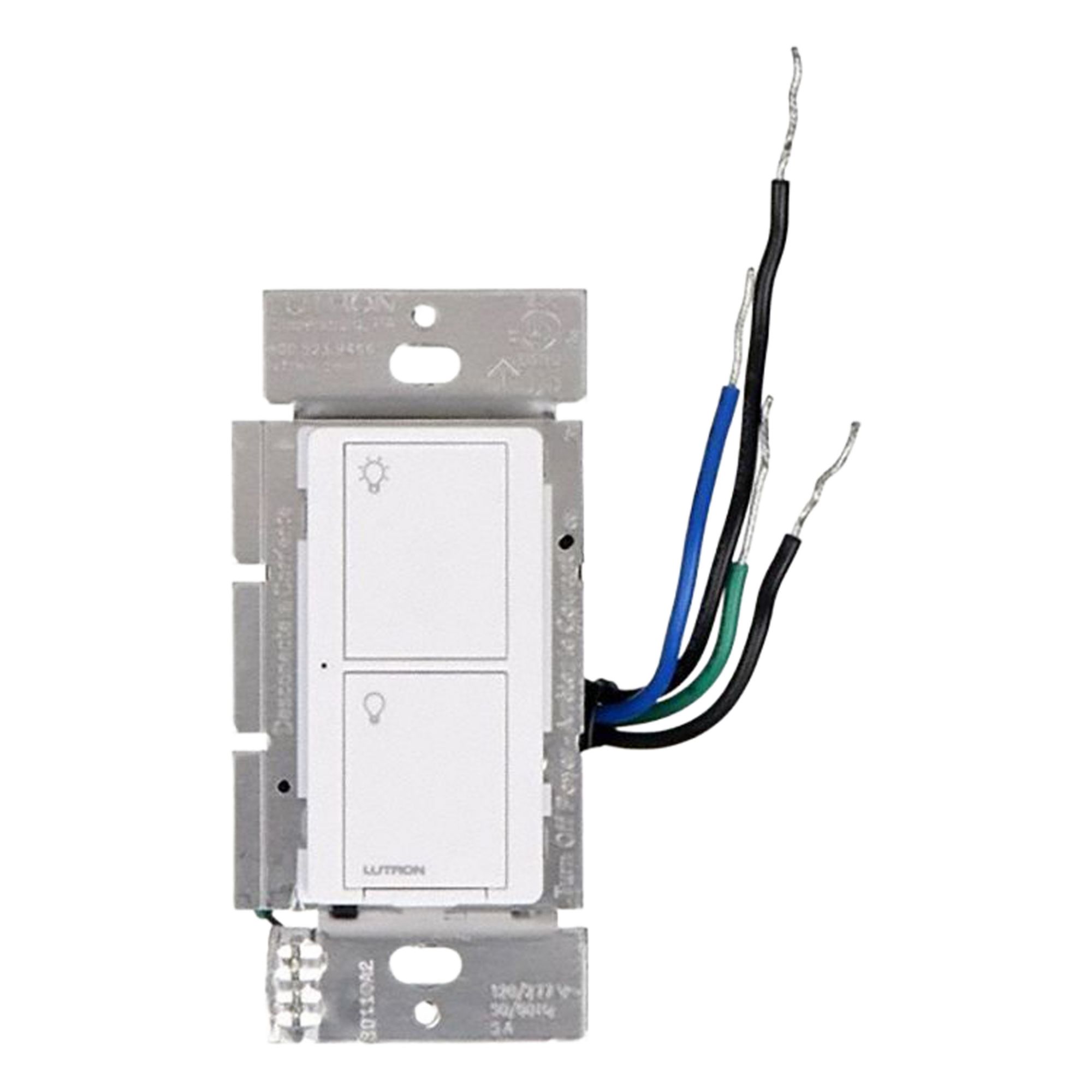 Lighting Dimmer: 2 Buttons, Caseta, 120/277V AC, Wireless, White