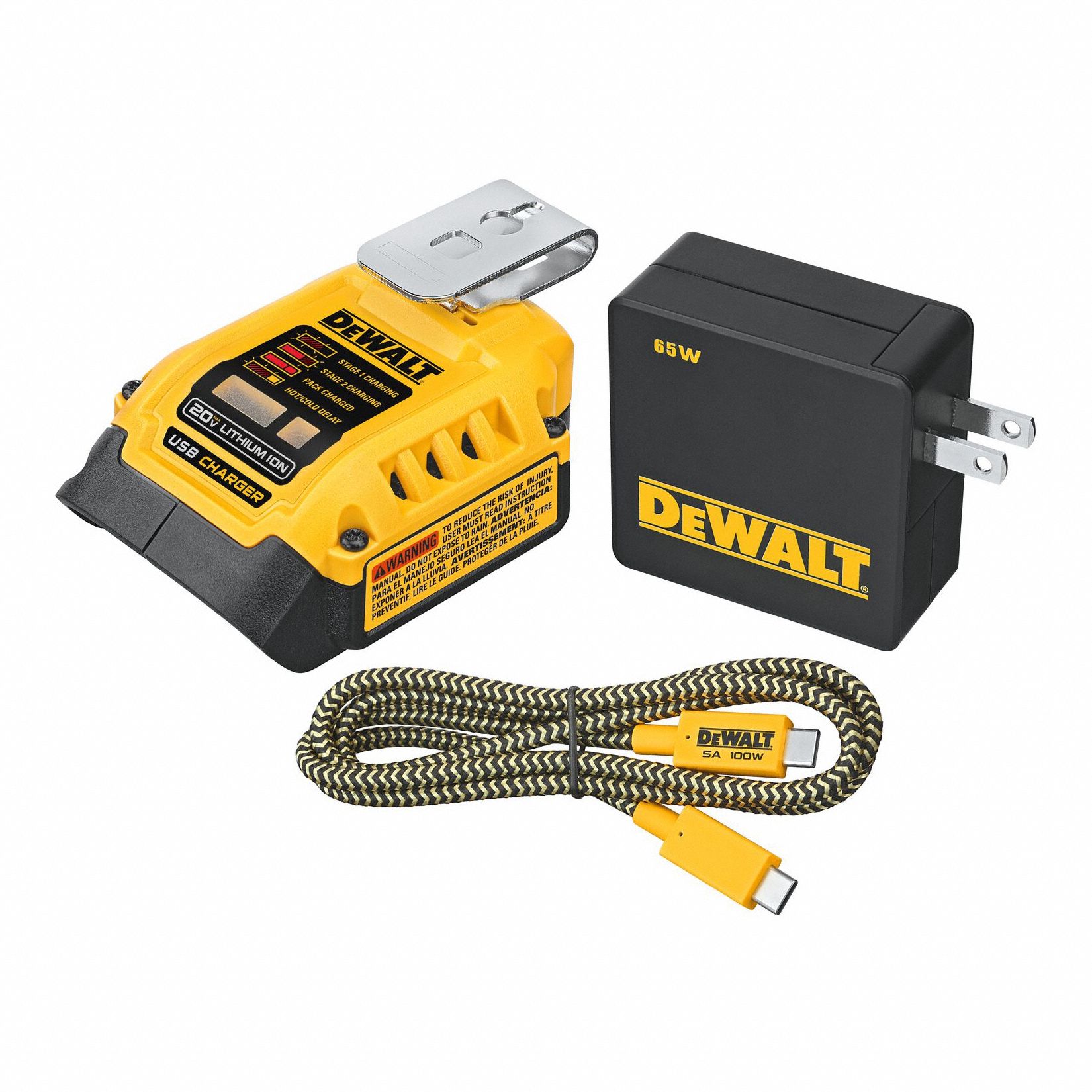 Charging Kit: 20V DC, 2 Ports, Charges All Dewalt® 20V Max and Flexvolt Batteries