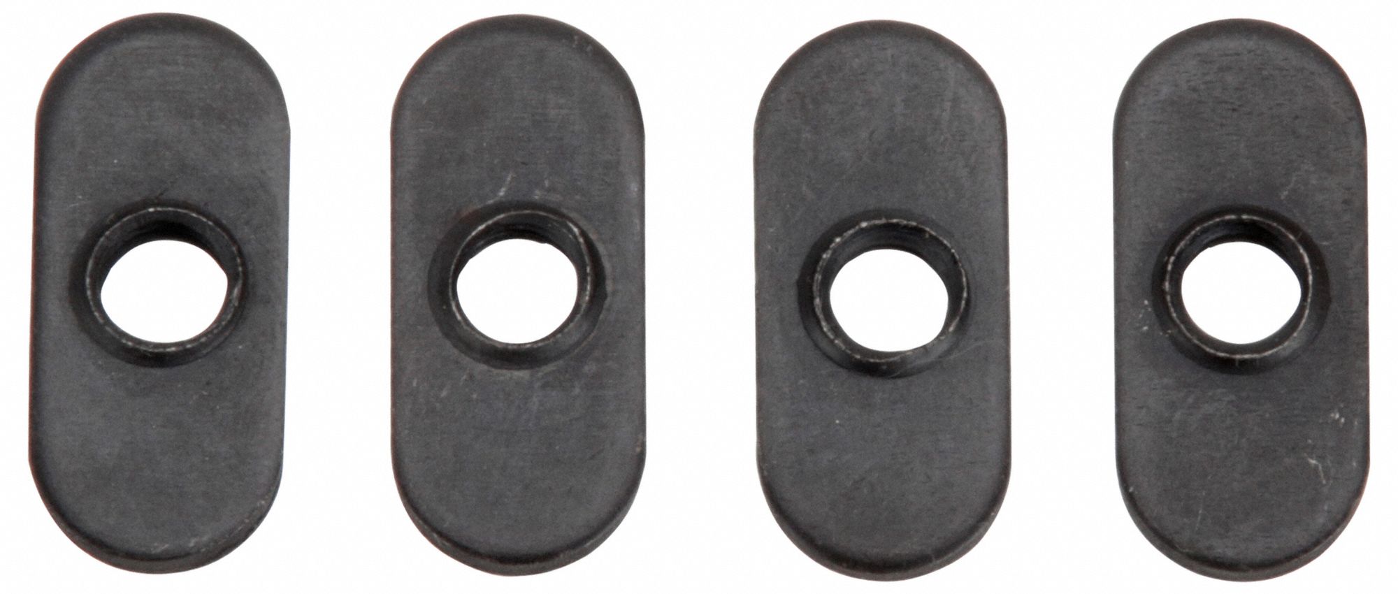 Economy T-Nut: 1/4"-20 Size, For 0.3 in Slot Wd, 10 Series, Single Center, Black Zinc-Plated, 4 PK