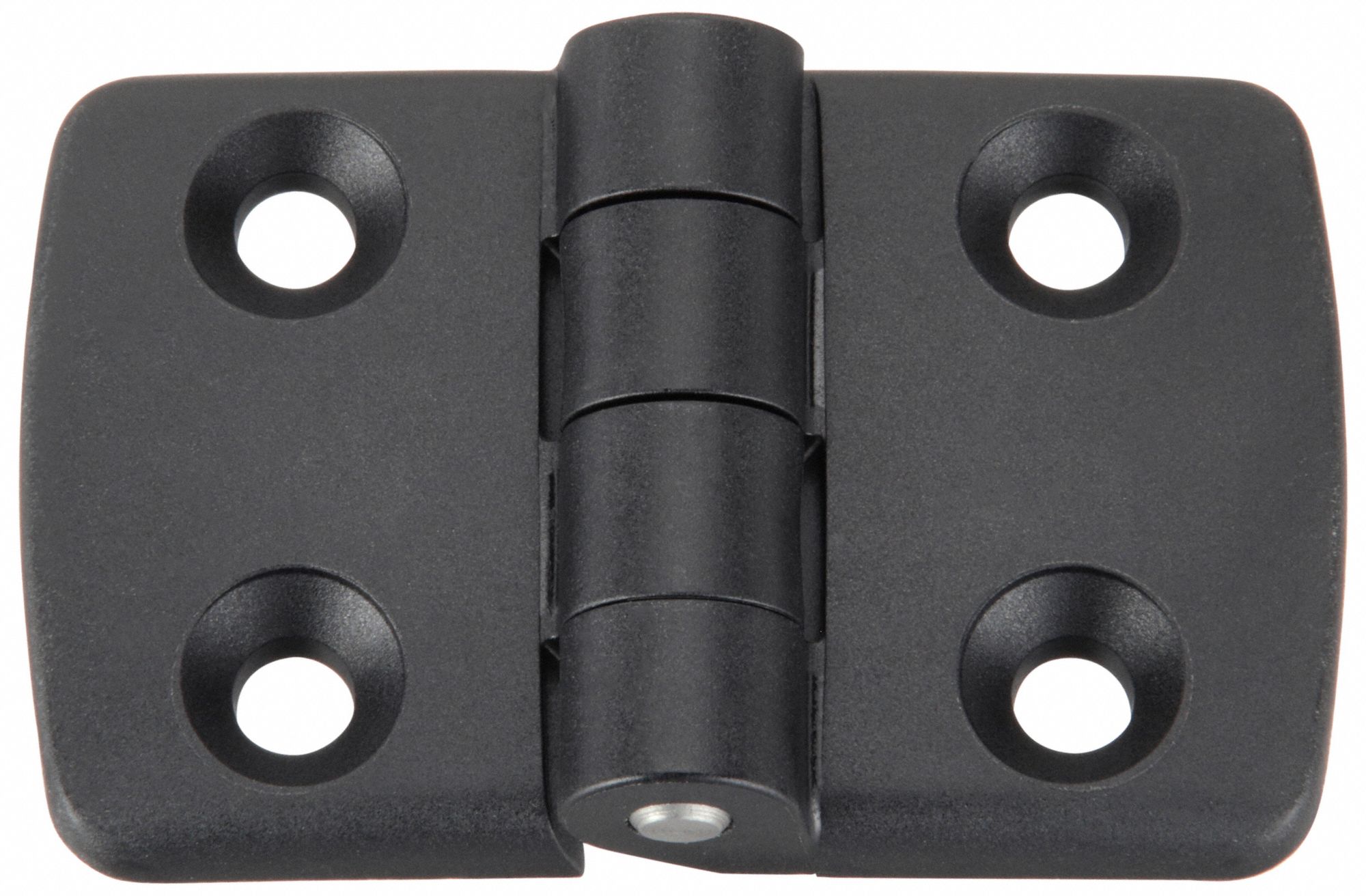 Hinge: 48 mm x 77 mm, 40 Series, For 8 mm Slot Wd, Black, Polyamide, 6.6 mm Mounting Hole, Butt