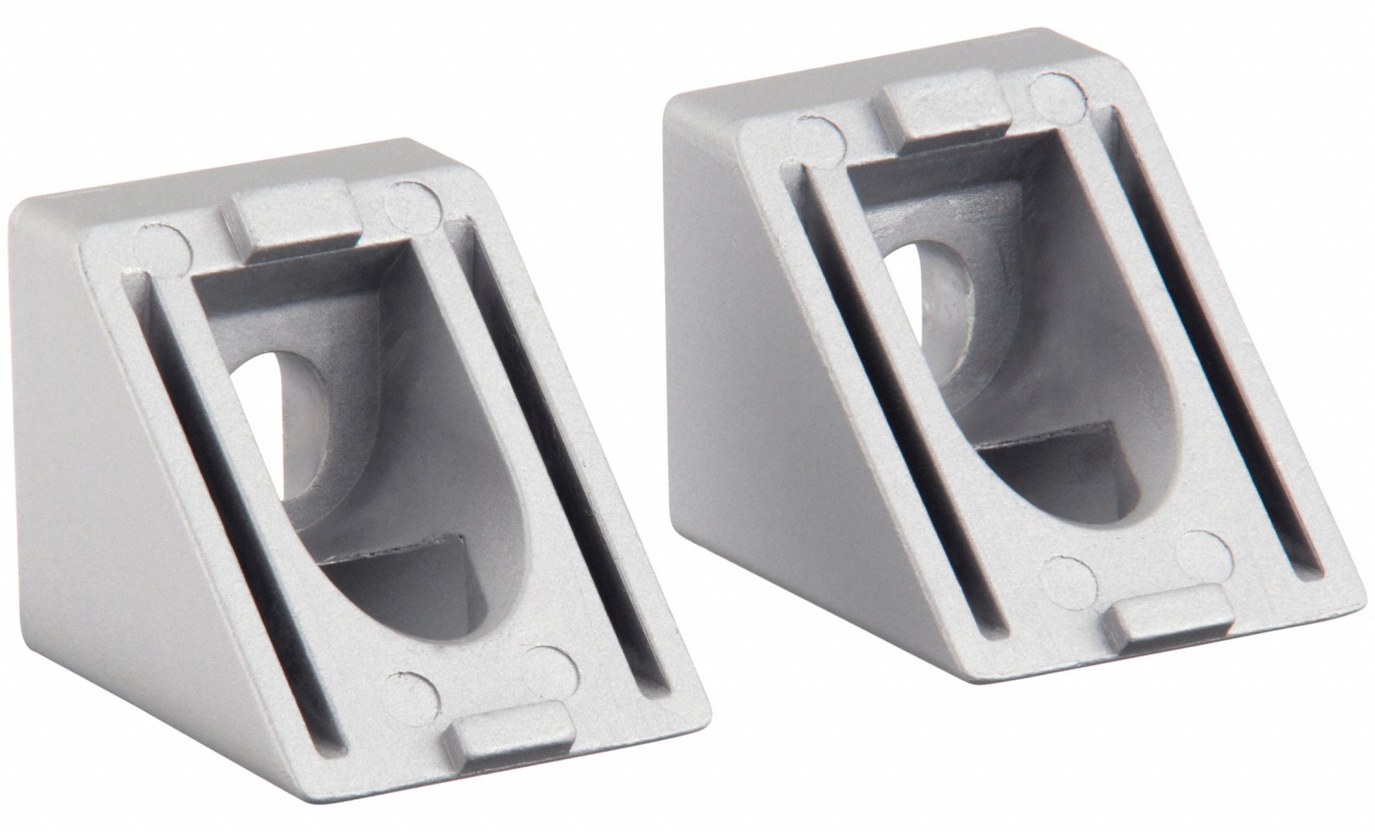 Angle Connector 45°: 45° Angle Connector, 40 Series, 50.9 mm x 40 mm x 40 mm, For 8 mm Slot Wd, 2 PK