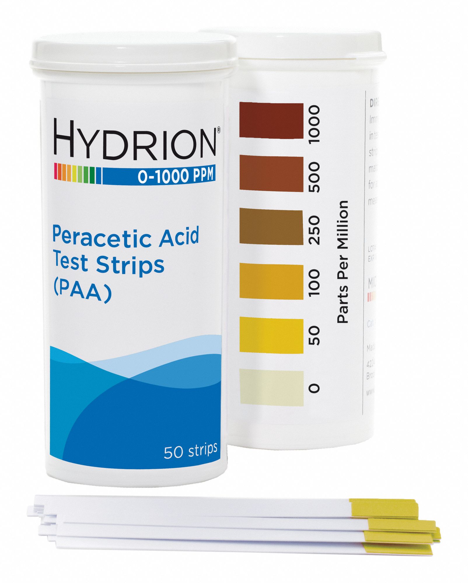 HYDRION, 0 to 1,000 ppm Peracetic Acid, Peracetic Acid, Test Strip
