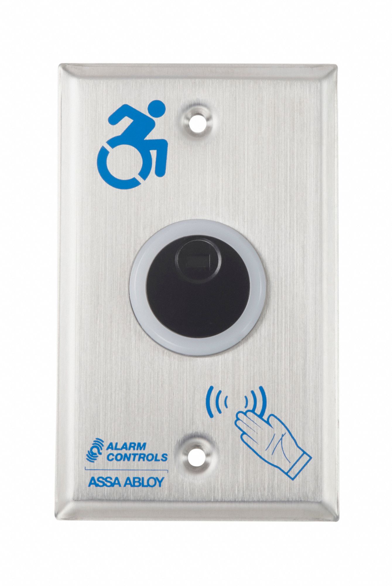 Wave-to-Open Touch Plate: 4 1/2 in Ht, 1/2 in Dp, 1 3/4 in Wd, Gray, Gray