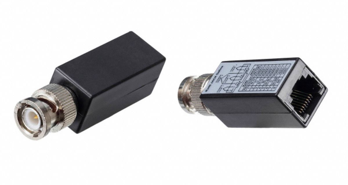VIDEO ADAPTER,BNC MALE TO RJ45 FEMALE,PR