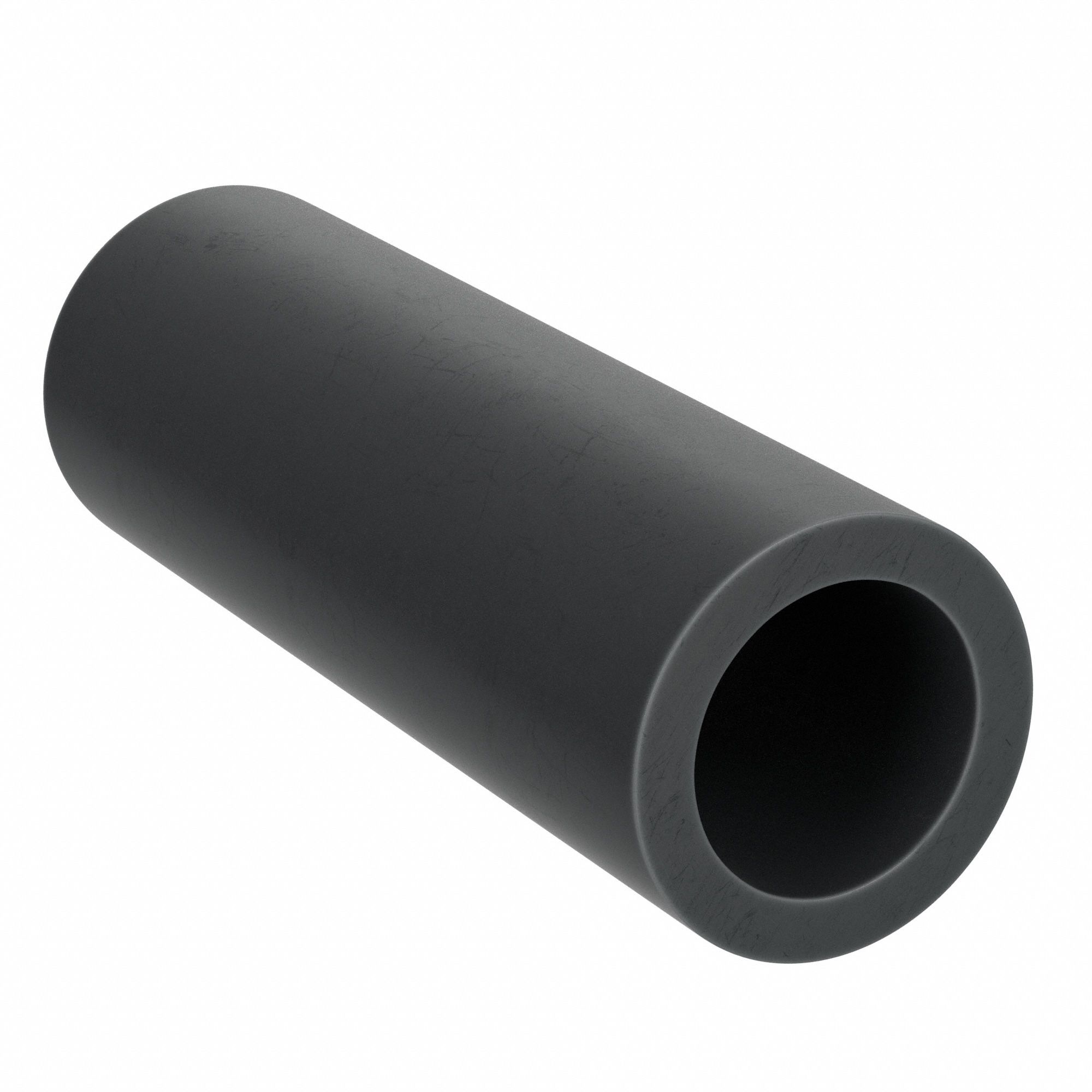 Rubber Tube: Polyurethane, Std, 1 3/4 in OD, 1 in ID, 3/8 in Wall Thick, 6 in L, Black, 0°F to 200°F