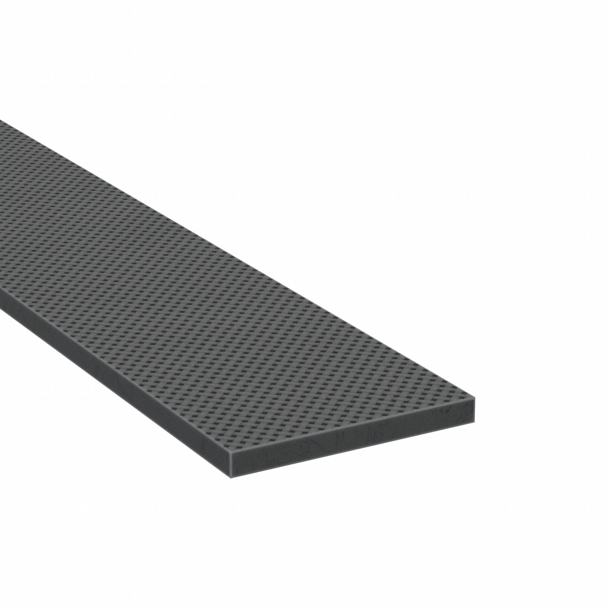 Rubber Strip: EPDM, Fabric-Reinforced, 1/4 in Thick, 1 in x 10 ft, Black, 50 Shore A Durometer