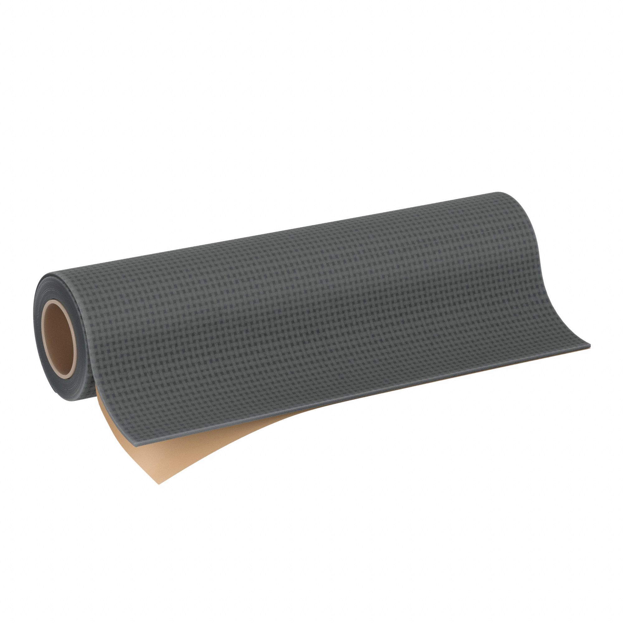 Rubber Roll: EPDM, Fabric-Reinforced, 1/4 in Thick, 36 in x 10 ft, Black, 50 Shore A Durometer