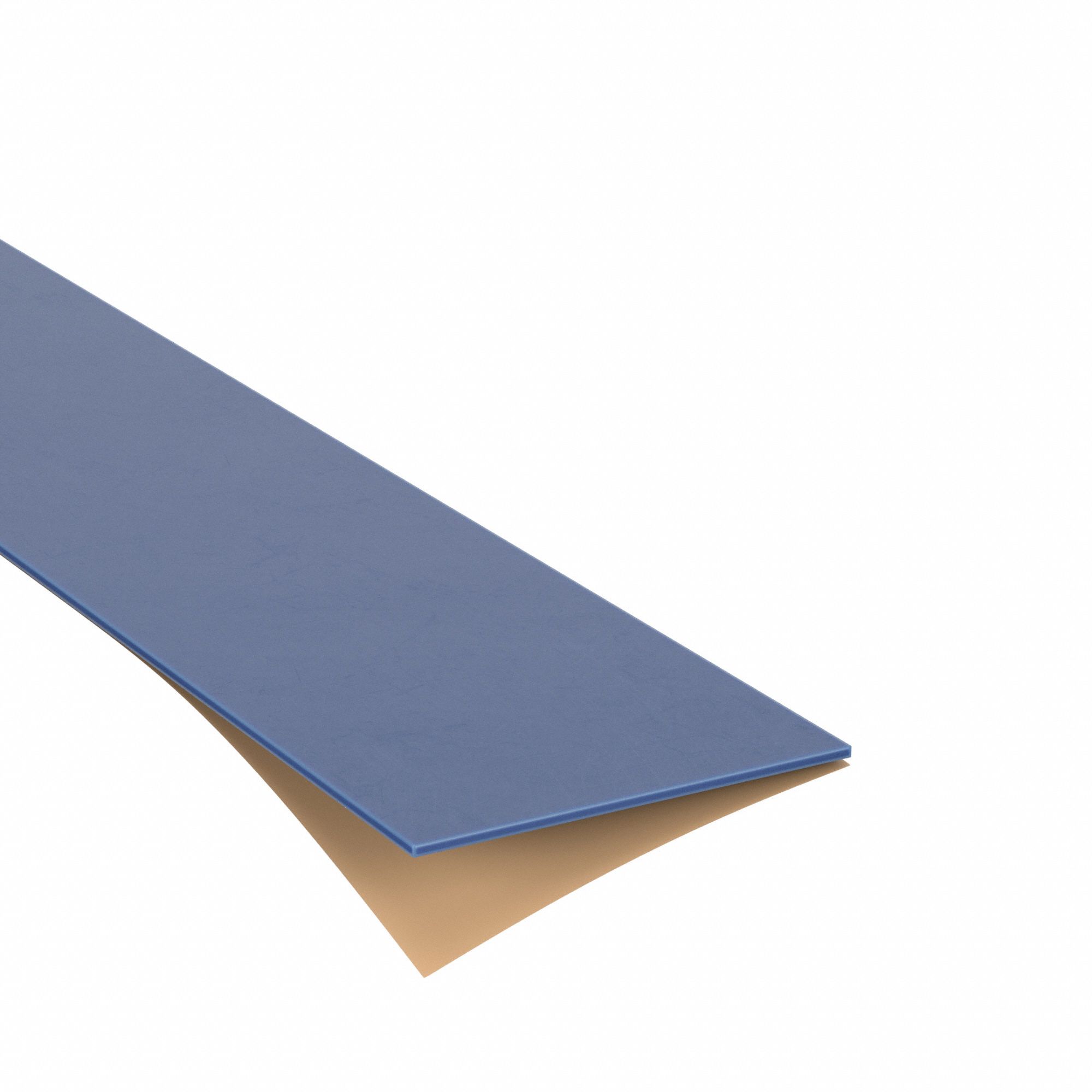 Rubber Strip: Silicone, Food Grade/Metal Detectable, 1/8 in Thick, 6 in x 6 in, Blue, Adhesive