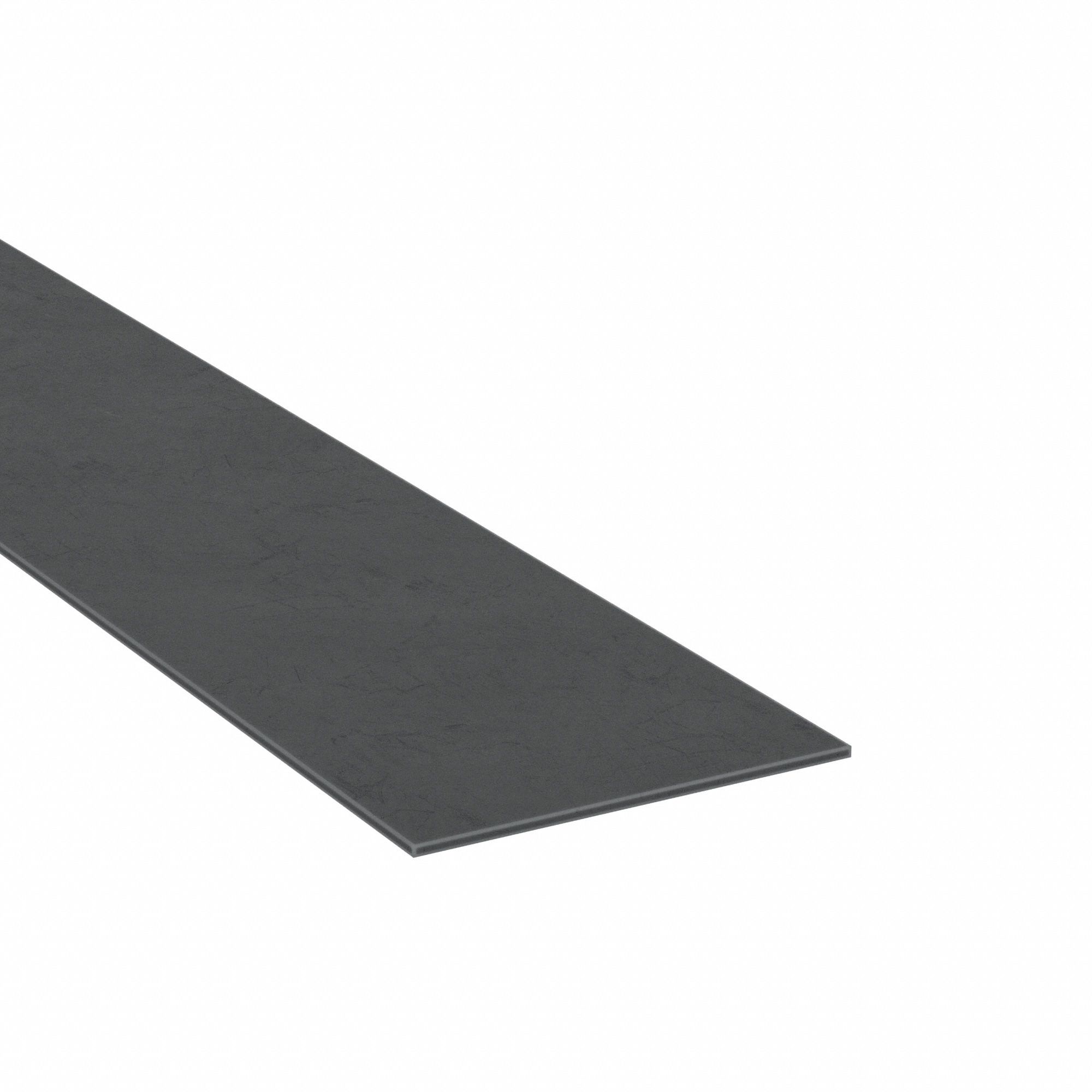 Rubber Strip: EPDM, Flame-Resistant, 1/16 in Thick, 1 in x 10 ft, Black, 60 Shore A Durometer, Plain