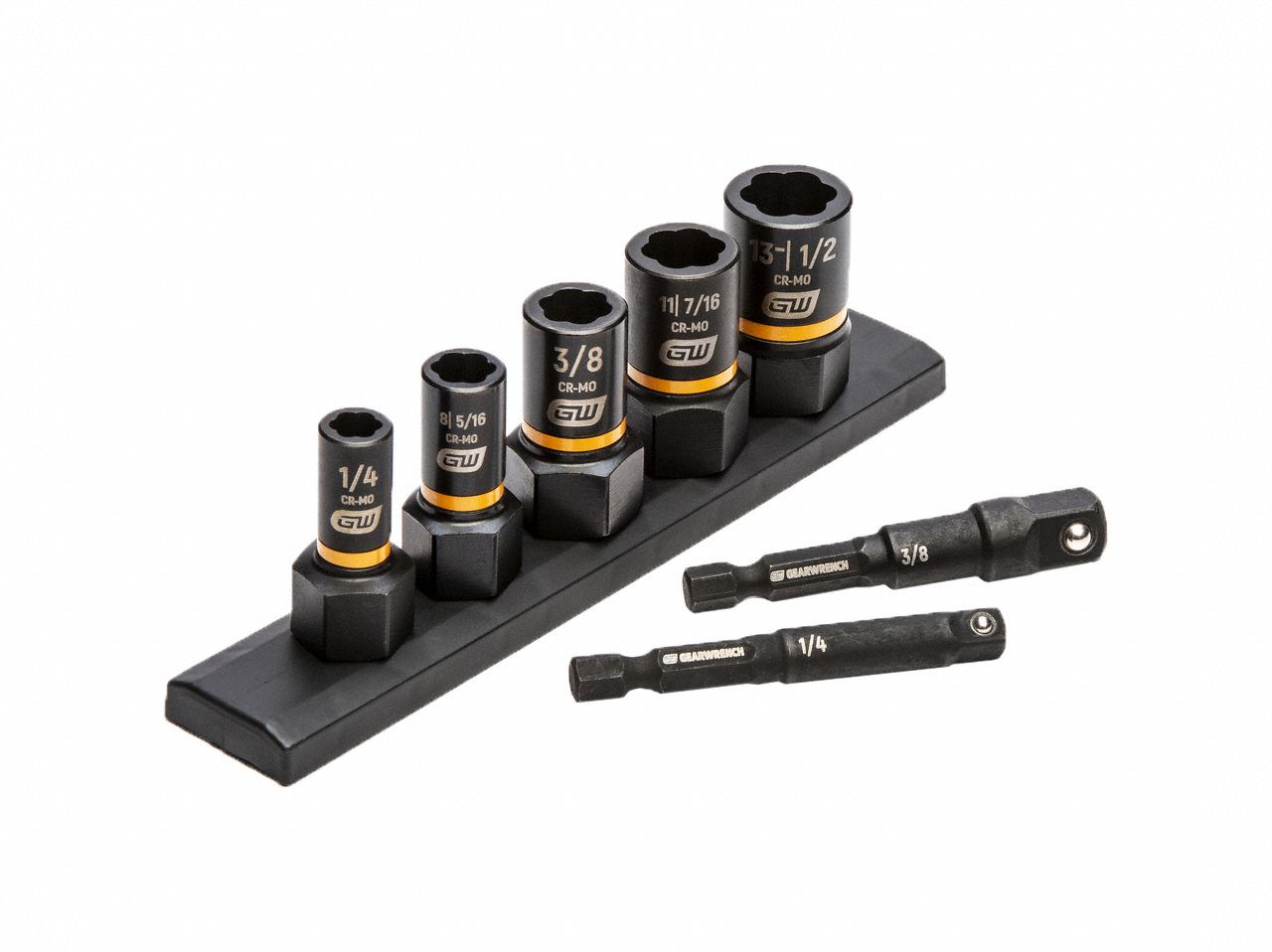 GEARWRENCH, 1/4 in_3/8 in Drive Size, 7 Pieces, Impact Socket Set