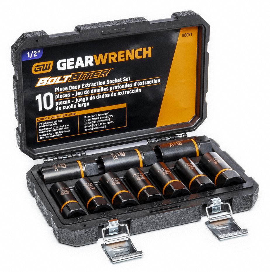 GEARWRENCH, 1/2 in Drive Size, 10 Pieces, Impact Socket Set 785HM7