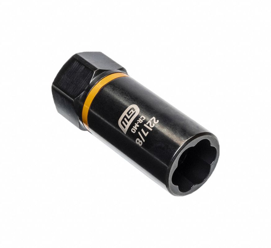 Deep Extraction Sockets: 7/8 in Socket Size, 6-Point, Deep, Black Oxide, Bolt Biter