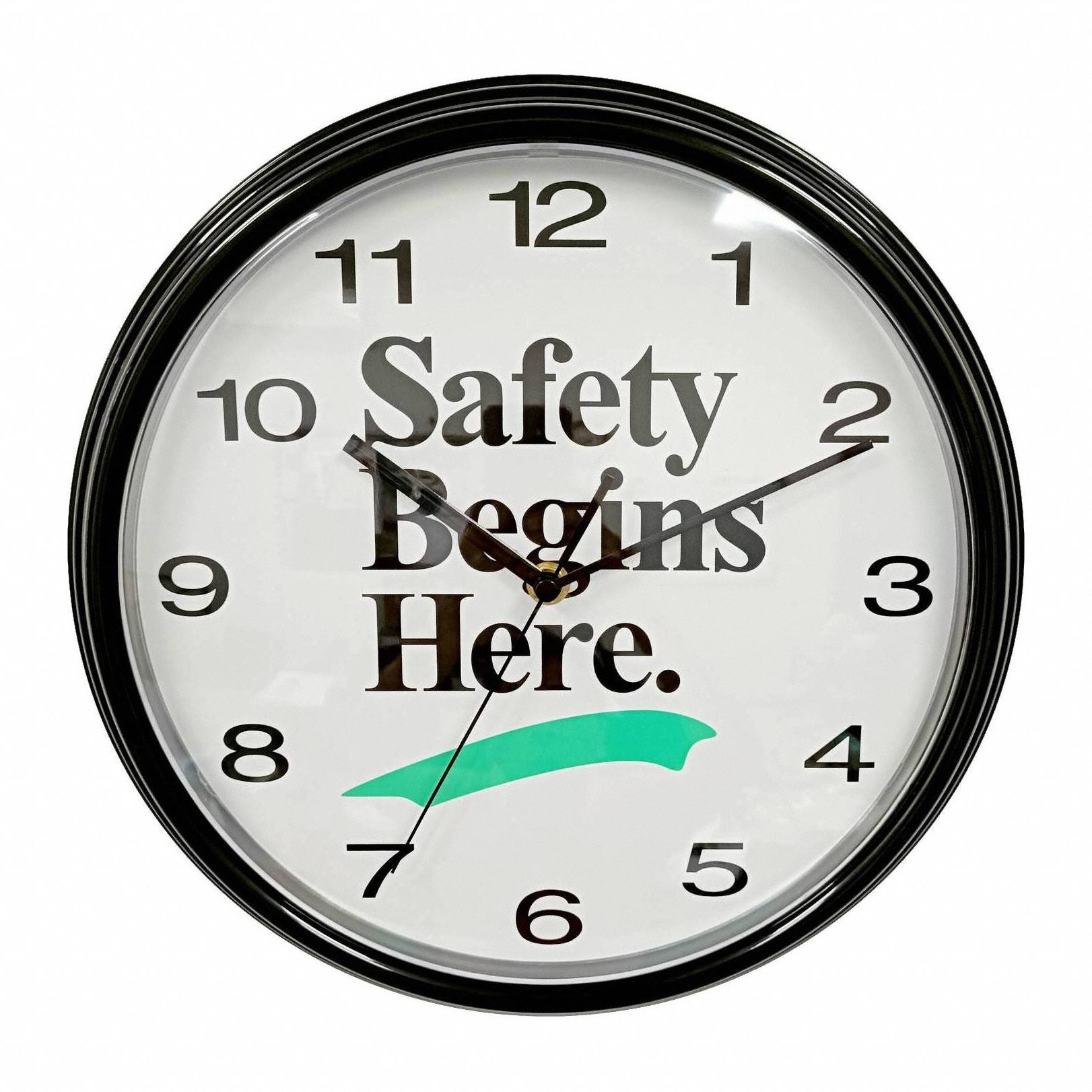 Analog Clock: Manual, Quartz Movement, 10 in Dia, Plastic, Battery