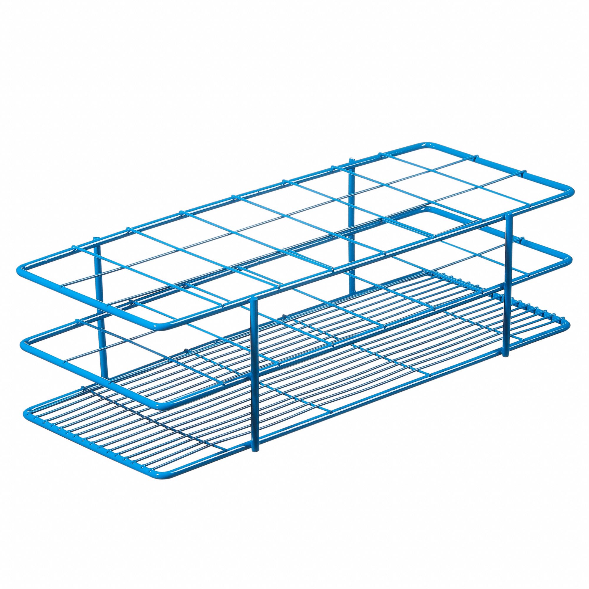 Test Tube Rack: Holds 24 Test Tubes, Rests On Table, 24 Compartments, Autoclavable, Steel
