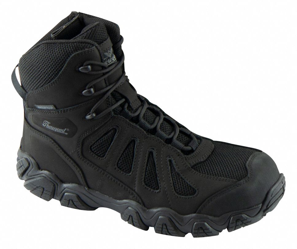Hiker Boot: Men's, Size 9, W, Black, Composite Toe Cap, Removable Insole