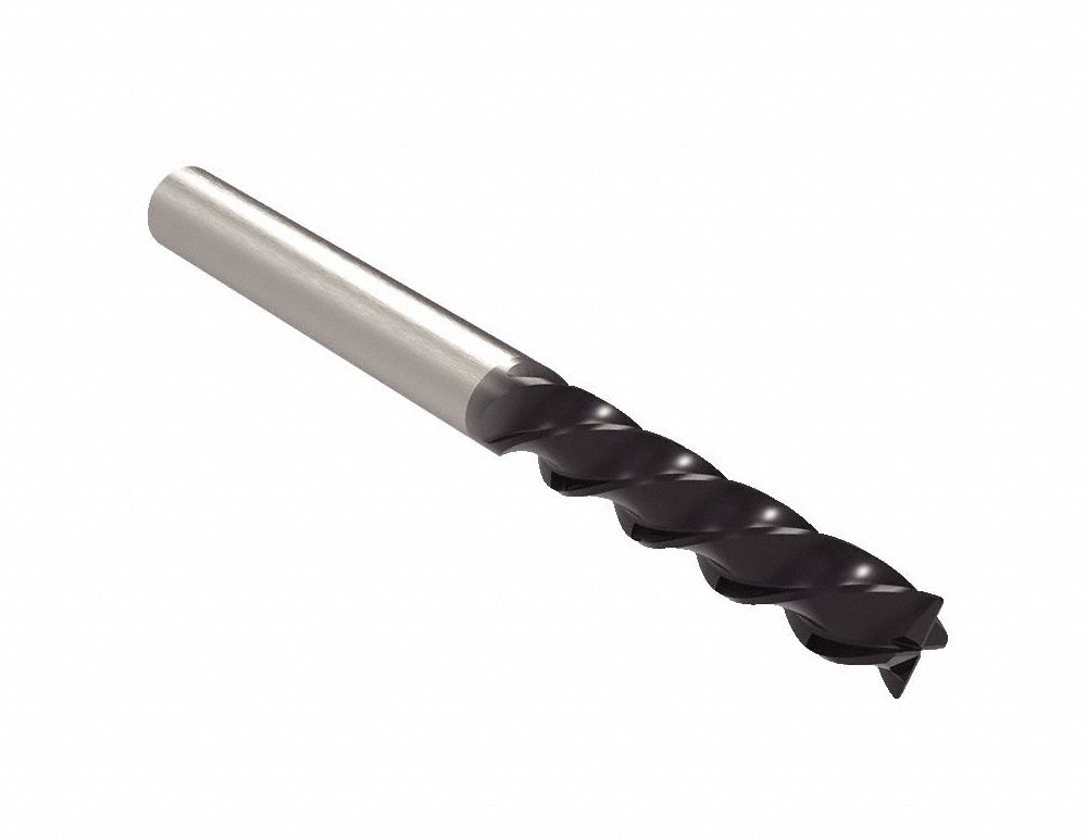 Corner Radius End Mill: Carbide, AlTiN Coated, 4 Flute, 5/16" Mill Dia, 1-1/4" LOC