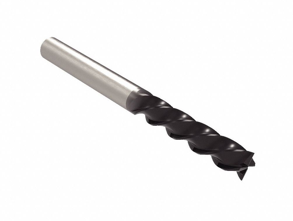 Square End Mill: Carbide, AlTiN Coated, 4 Flute, 5/16" Mill Dia, 1-1/4" LOC, 3-1/4" OAL