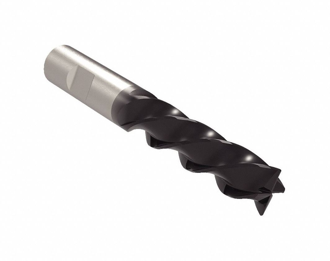 Corner Radius End Mill: Carbide, AlTiN Coated, 4 Flute, 1" Mill Dia, 2-1/4" LOC, 5" OAL