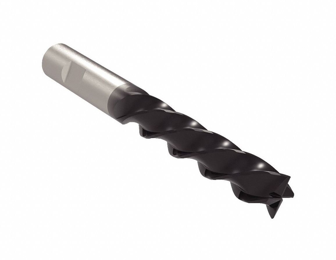 Corner Radius End Mill: Carbide, AlTiN Coated, 4 Flute, 3/4" Mill Dia, 3" LOC, 6" OAL