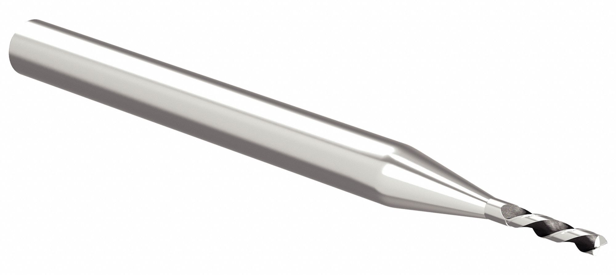 Square End Mill: Carbide, 2 Flute, 1 mm Mill Dia, 4 mm LOC, 38 mm OAL