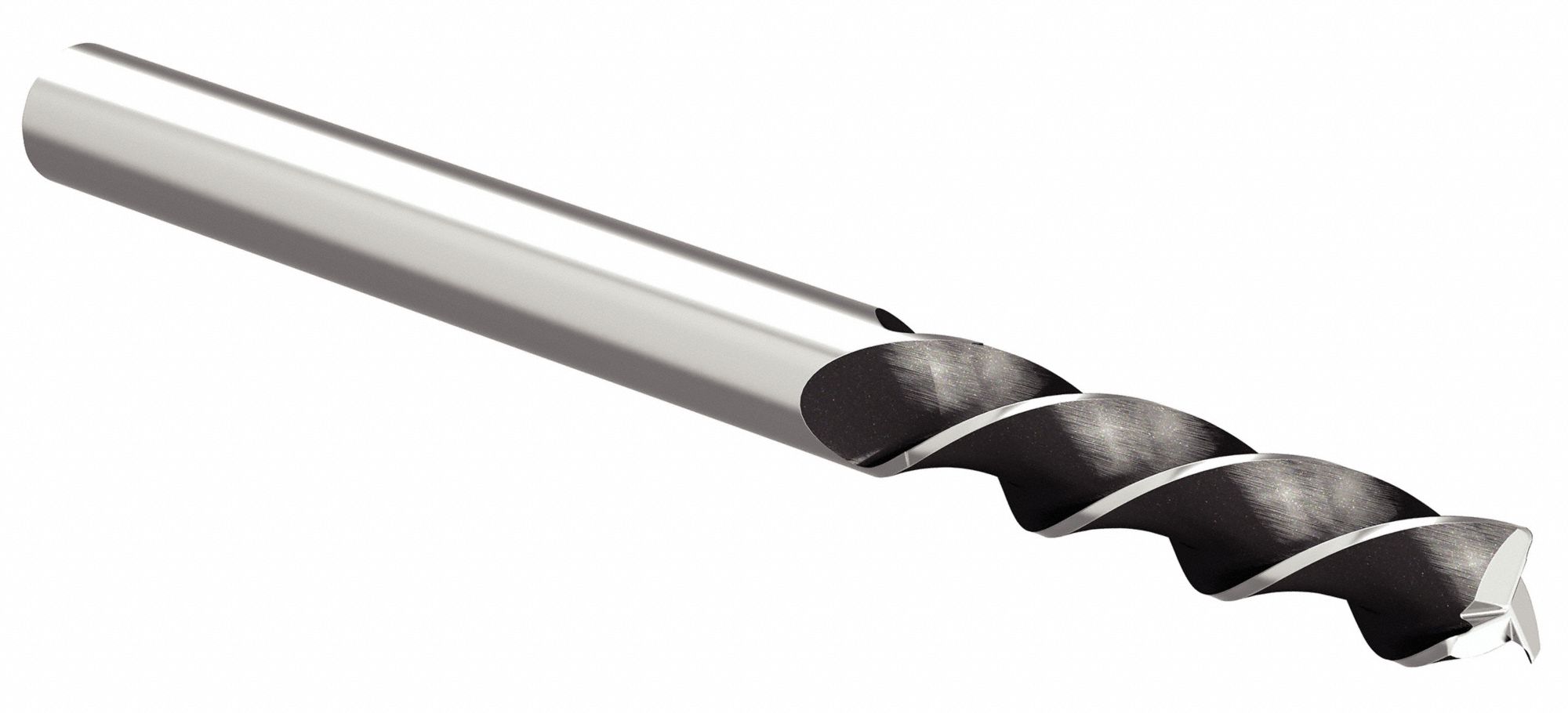Corner Radius End Mill: Carbide, 3 Flute, 3 mm Mill Dia, 12 mm LOC, 0.2 mm Rad