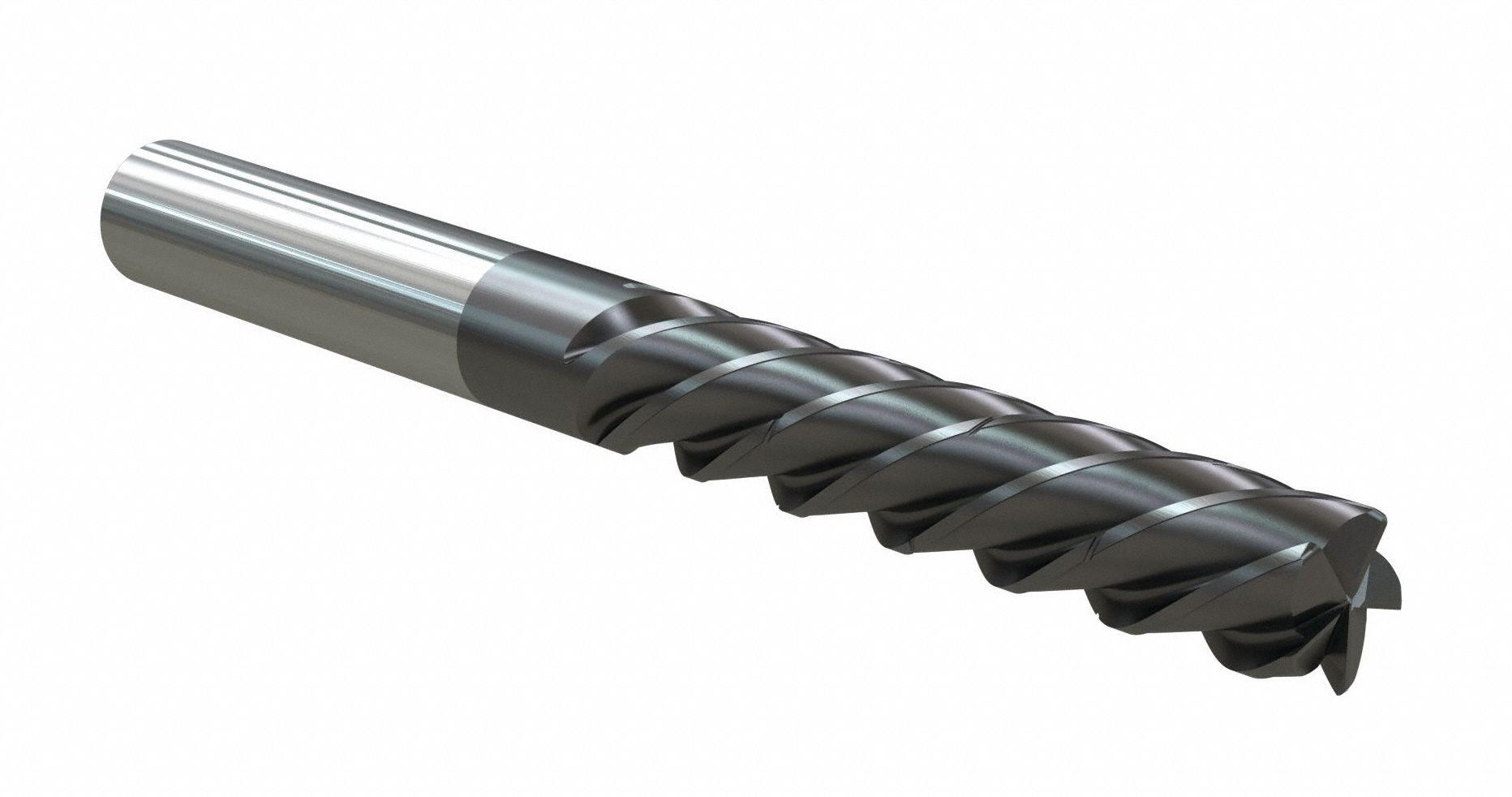 Corner Radius End Mill: Carbide, AlTiN Coated, 5 Flute, 1" Mill Dia, 2-1/4" LOC, 5" OAL