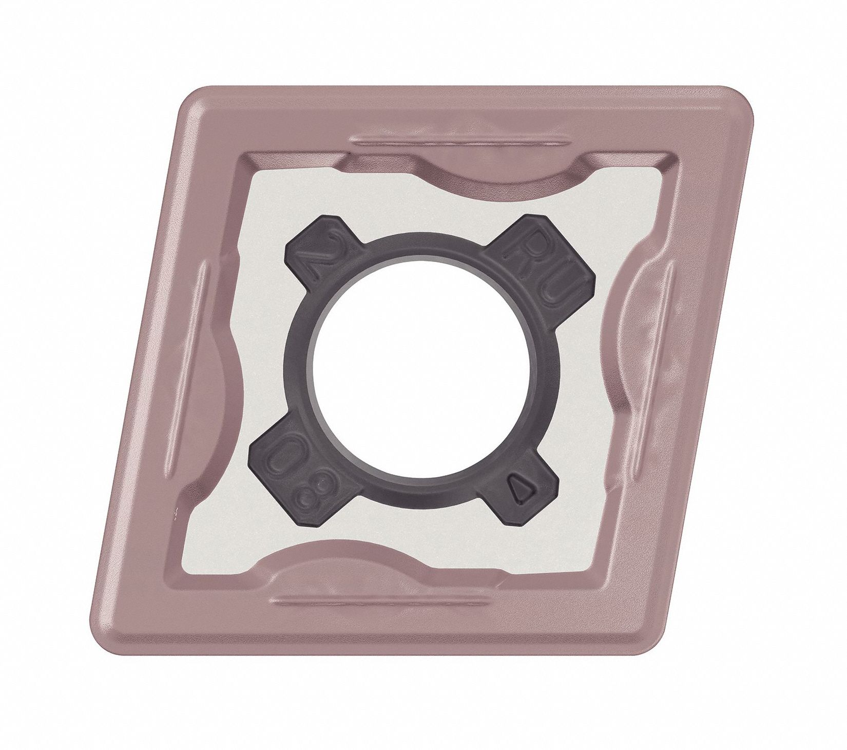 Diamond Milling Insert: 1/2 in Inscribed Circle, 0.0080 in Corner Radius, 3/16 in Thick