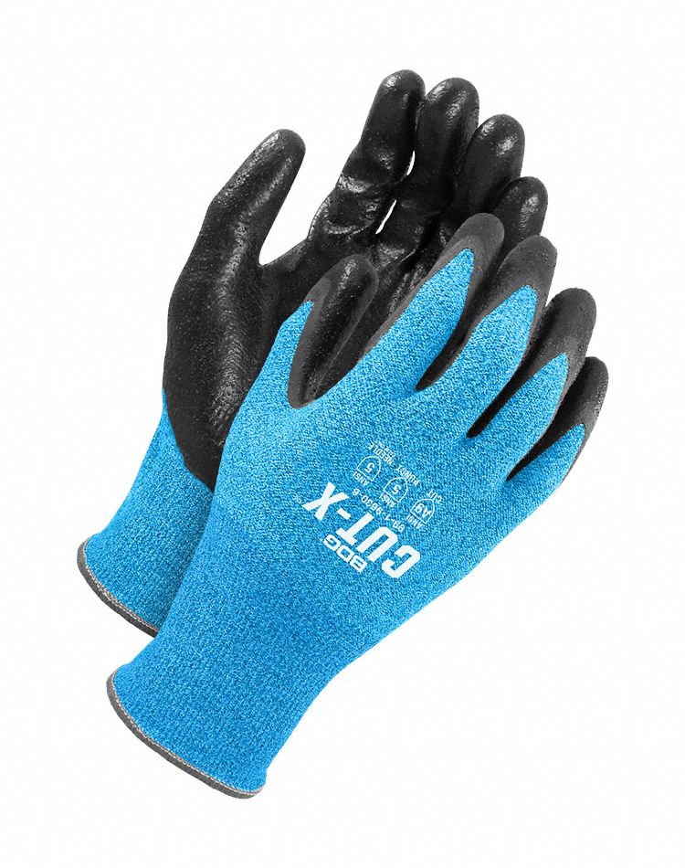 NITRILE COATED GLOVES, M, 9 IN, 13 GA, ELASTIC KNIT WRIST CUFF, SMOOTH FINISH